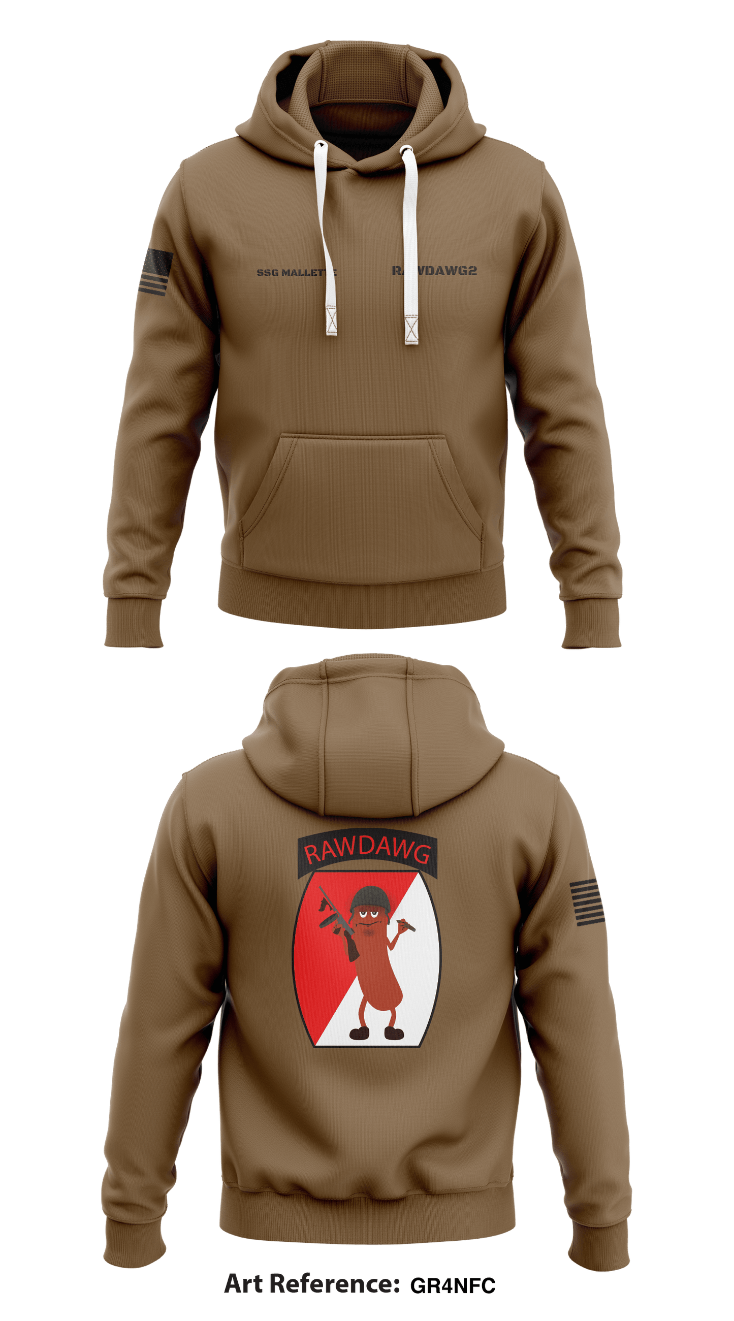 RAWDAWG PLATOON Store 1 Core Men's Hooded Performance Sweatshirt - Gr4nfC