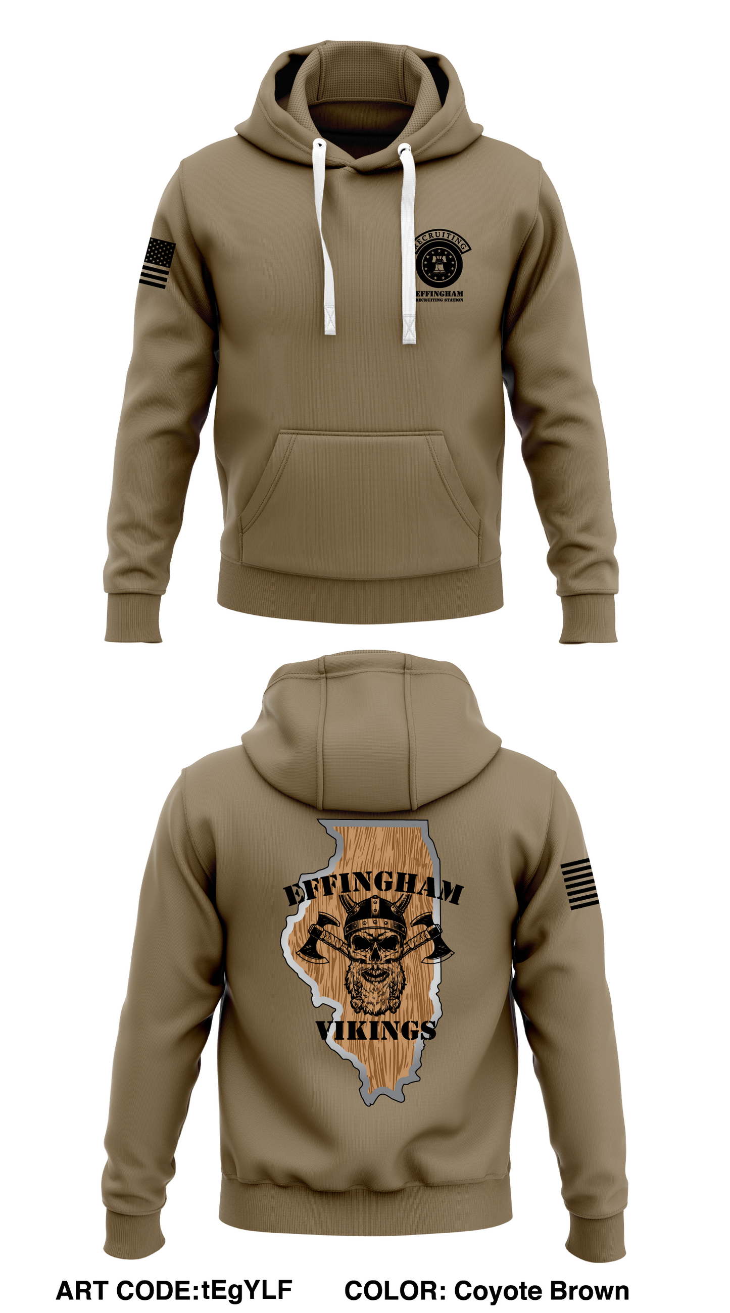 Effingham Recruiting Station 5H4F Store 1 Core Men's Hooded Performance Sweatshirt - tEgYLF
