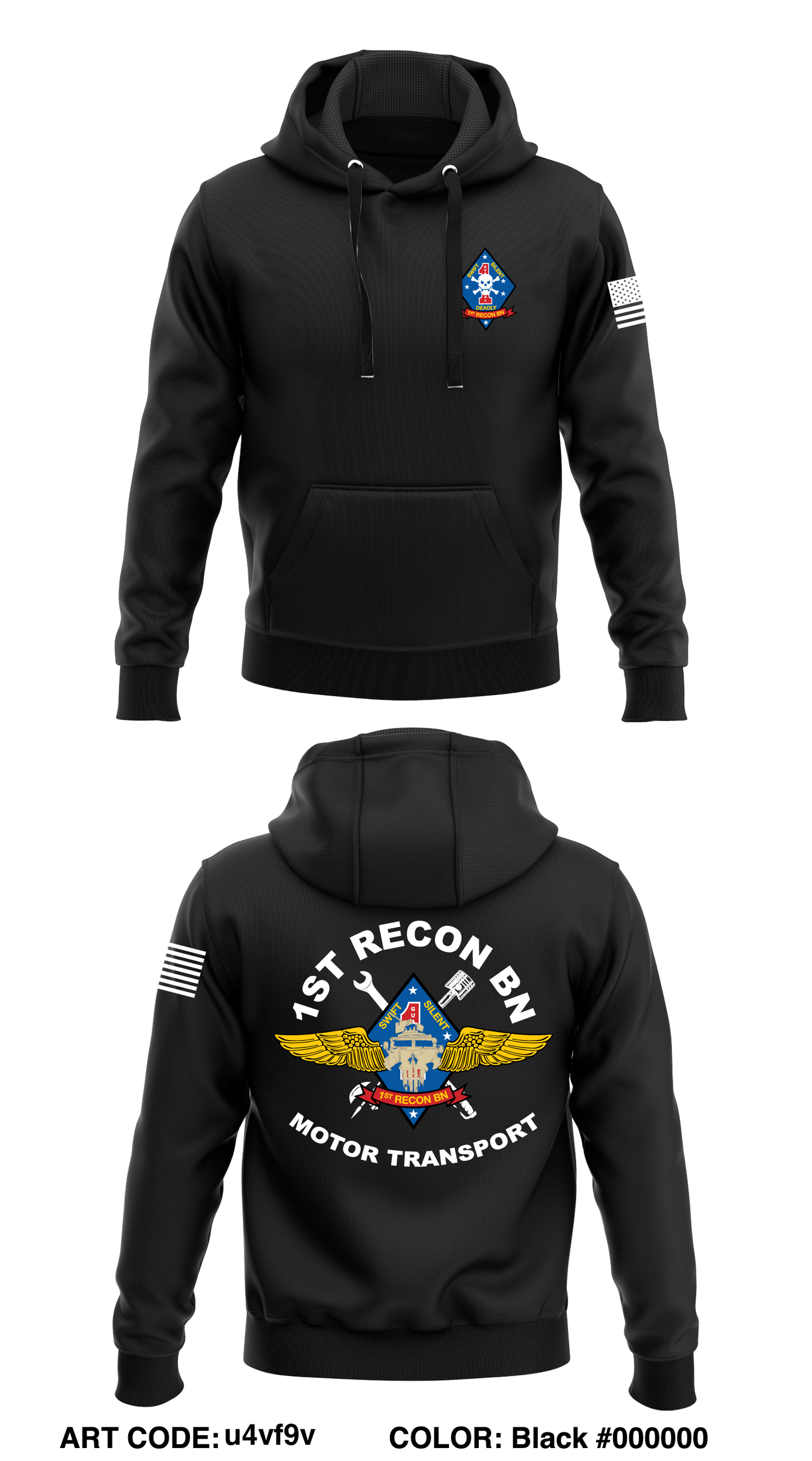 1st Recon Bn Store 1 Core Men's Hooded Performance Sweatshirt - u4vf9v