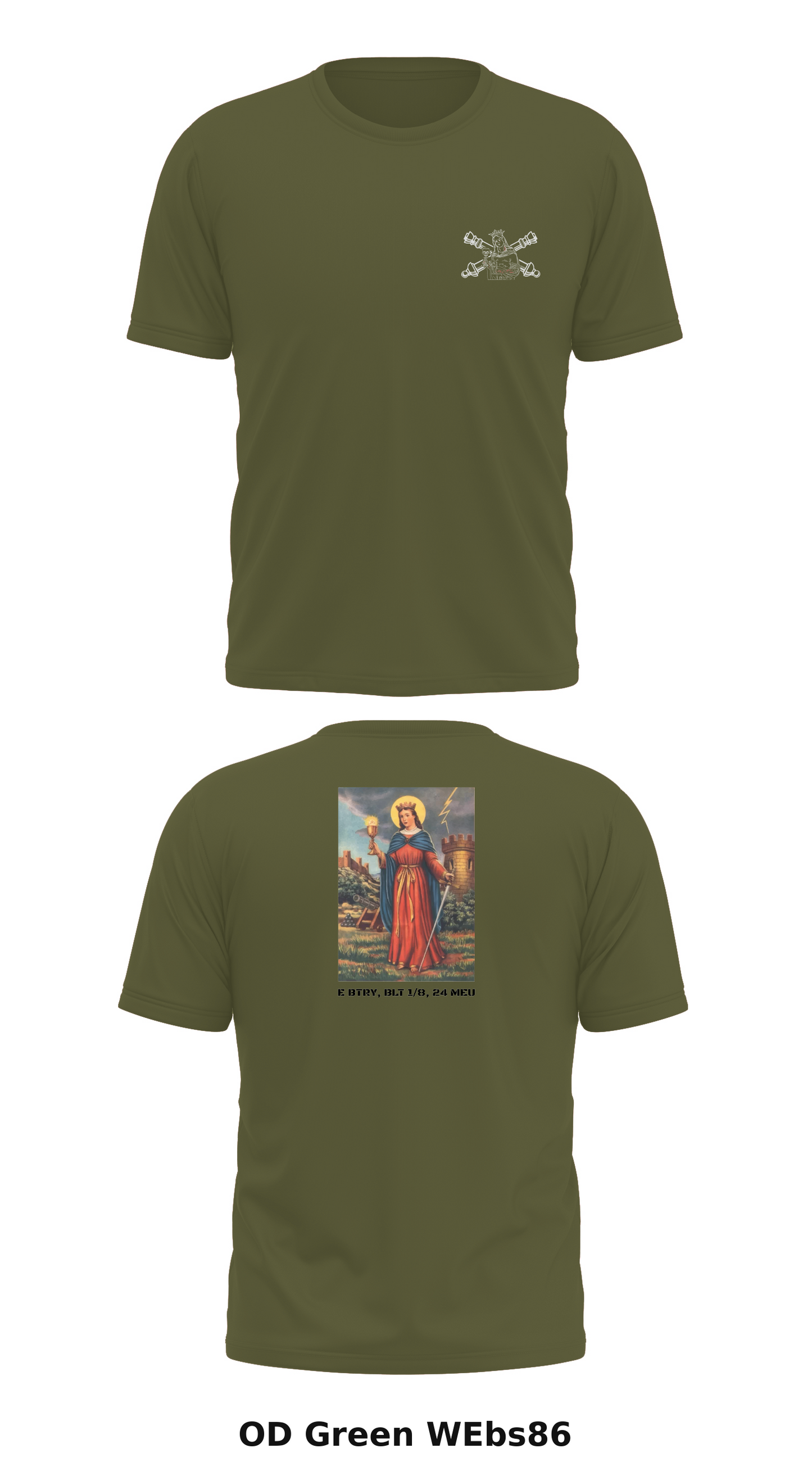E Btry, BLT 1/8, 24 MEU Store 1 Core Men's SS Performance Tee - WEbs86