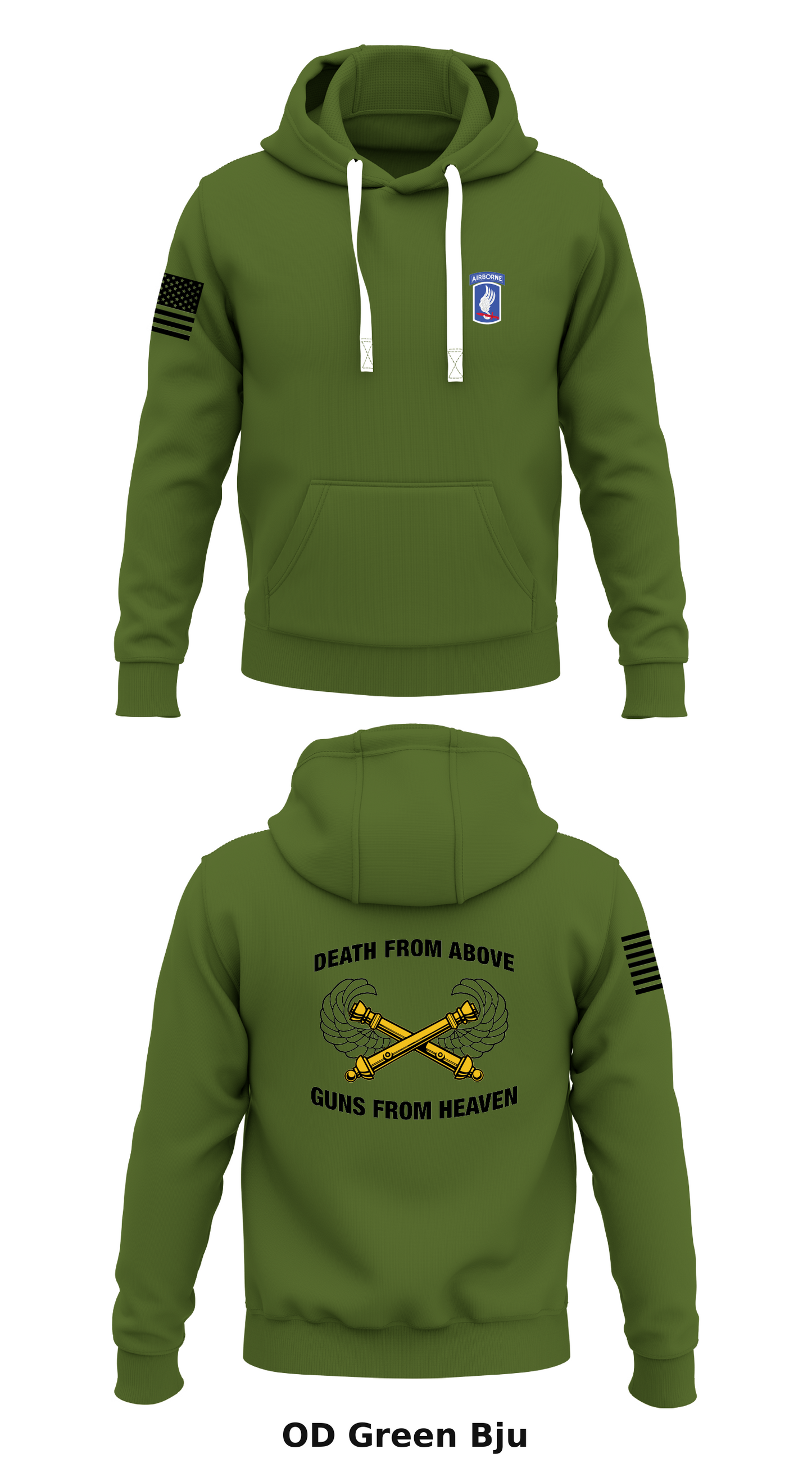 4-319th AFAR 173rd Airborne Brigade Store 1 Core Men's Hooded Performance Sweatshirt - Bju
