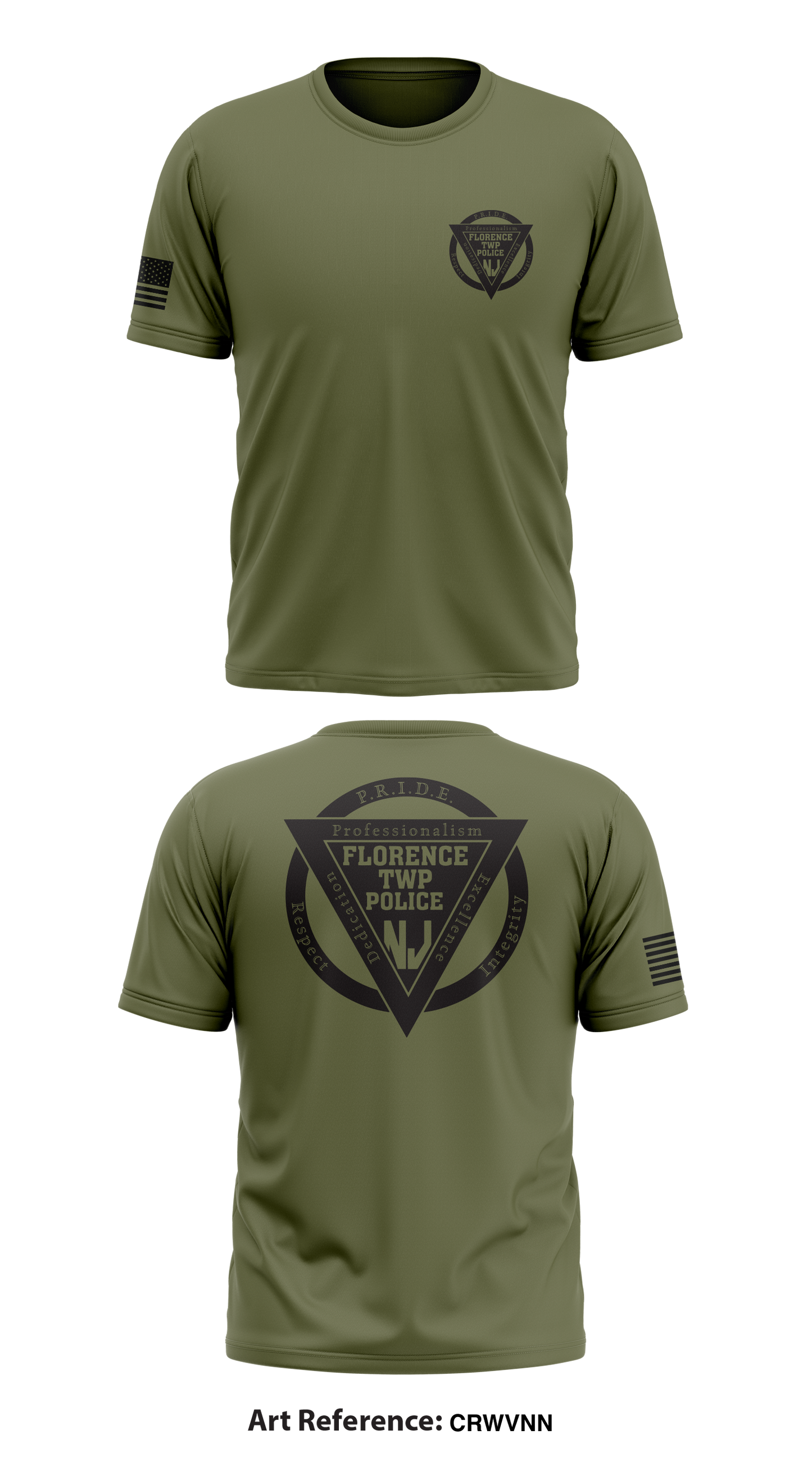 Florence Twp Police Dept Store 1 Core Men's SS Performance Tee - CRWvNn