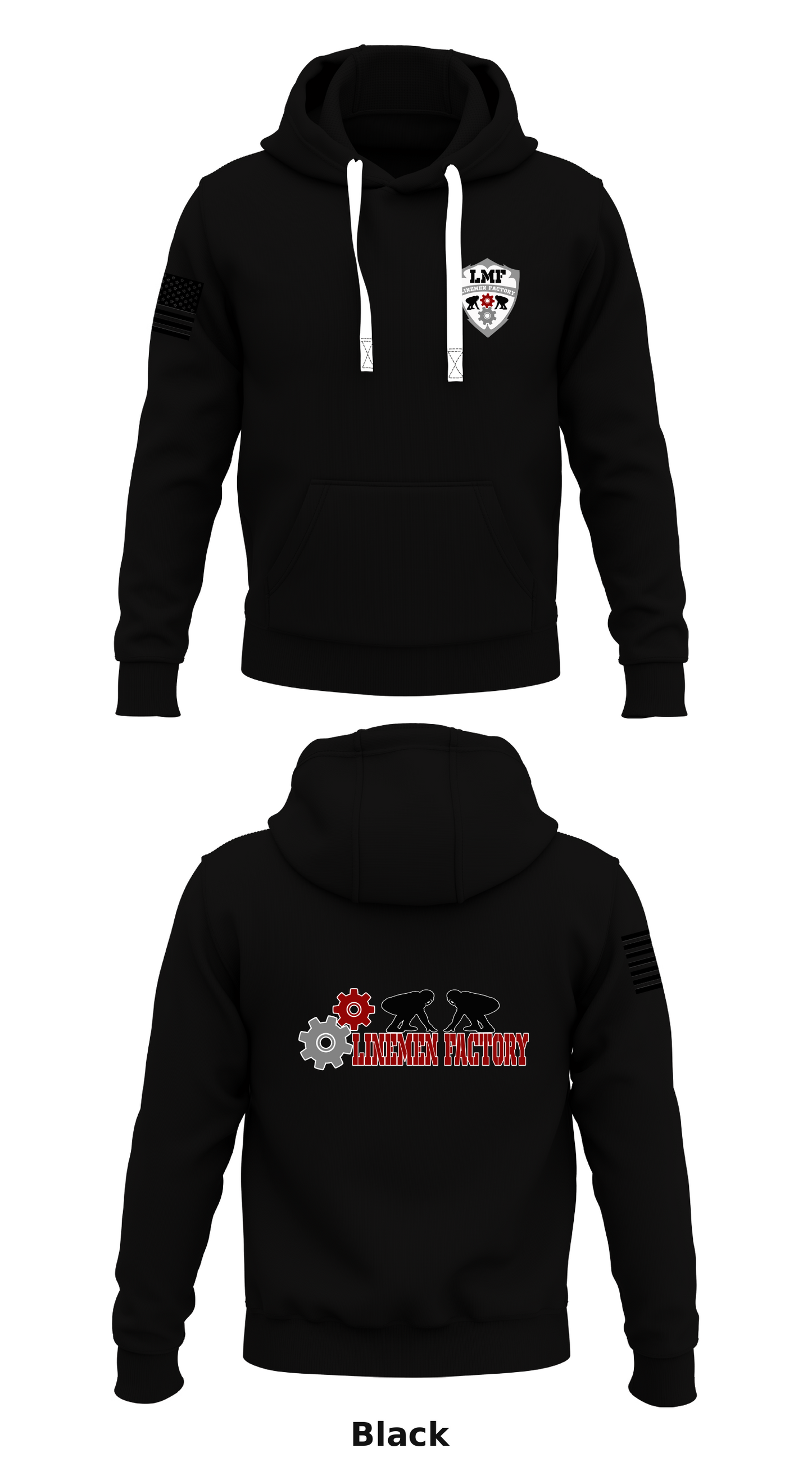 Linemen Factory Store 1 Core Men's Hooded Performance Sweatshirt - }<~