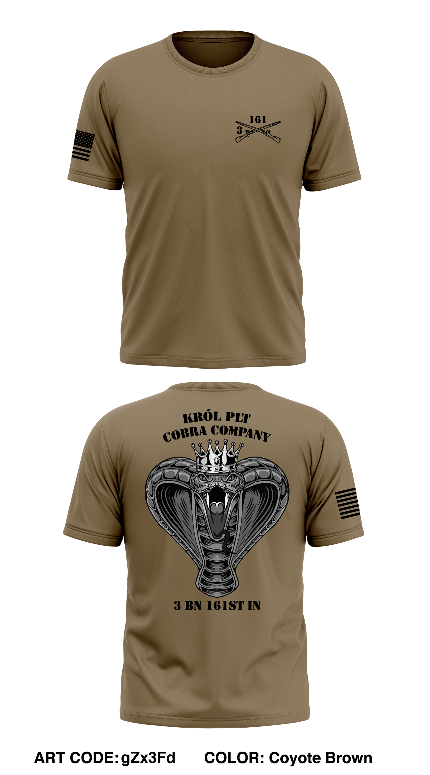C Co, 3 BN, 161st INF Store 1 Core Men's SS Performance Tee - gZx3Fd