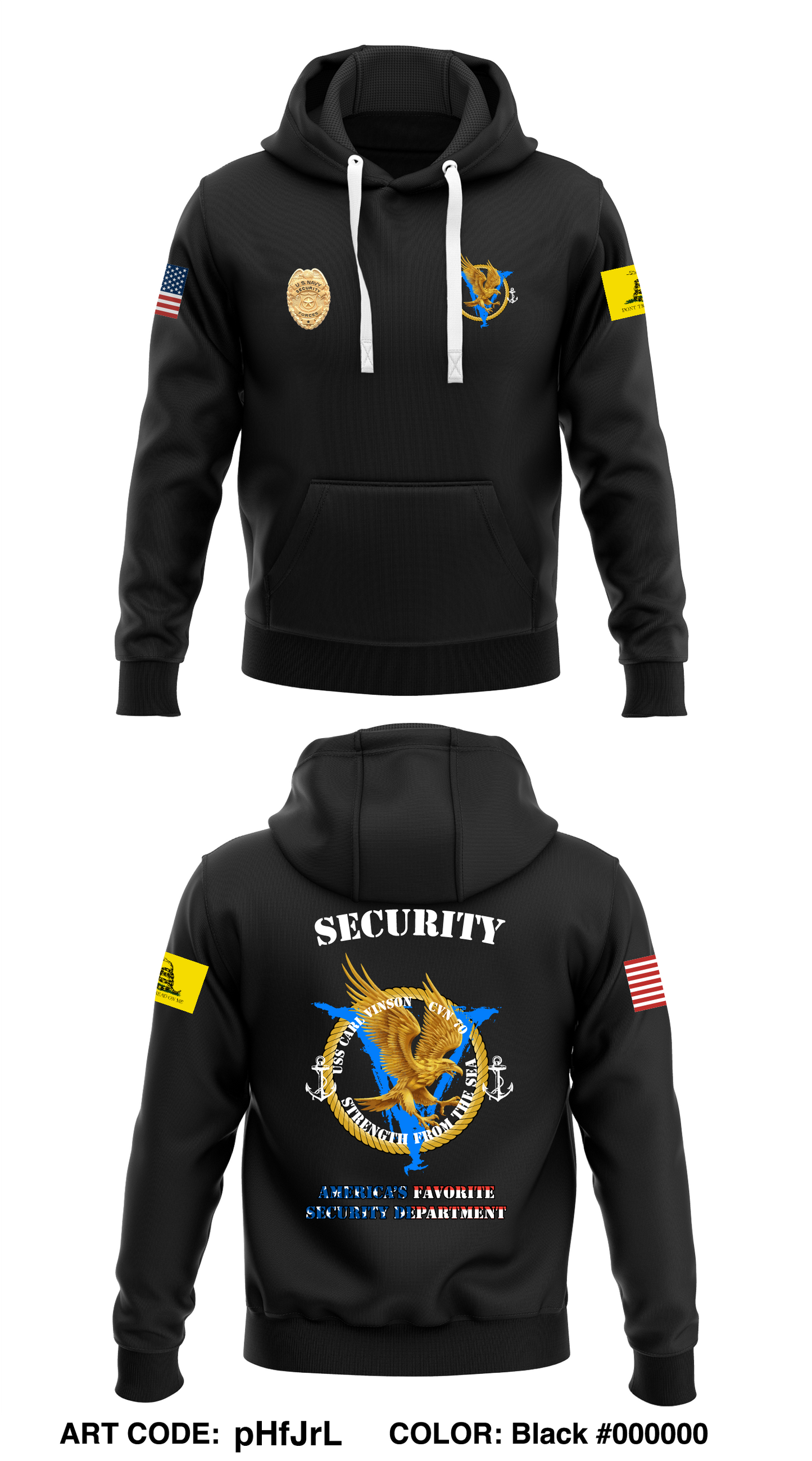 USS Carl Vinson Security Store 1 Core Men's Hooded Performance Sweatshirt - pHfJrL
