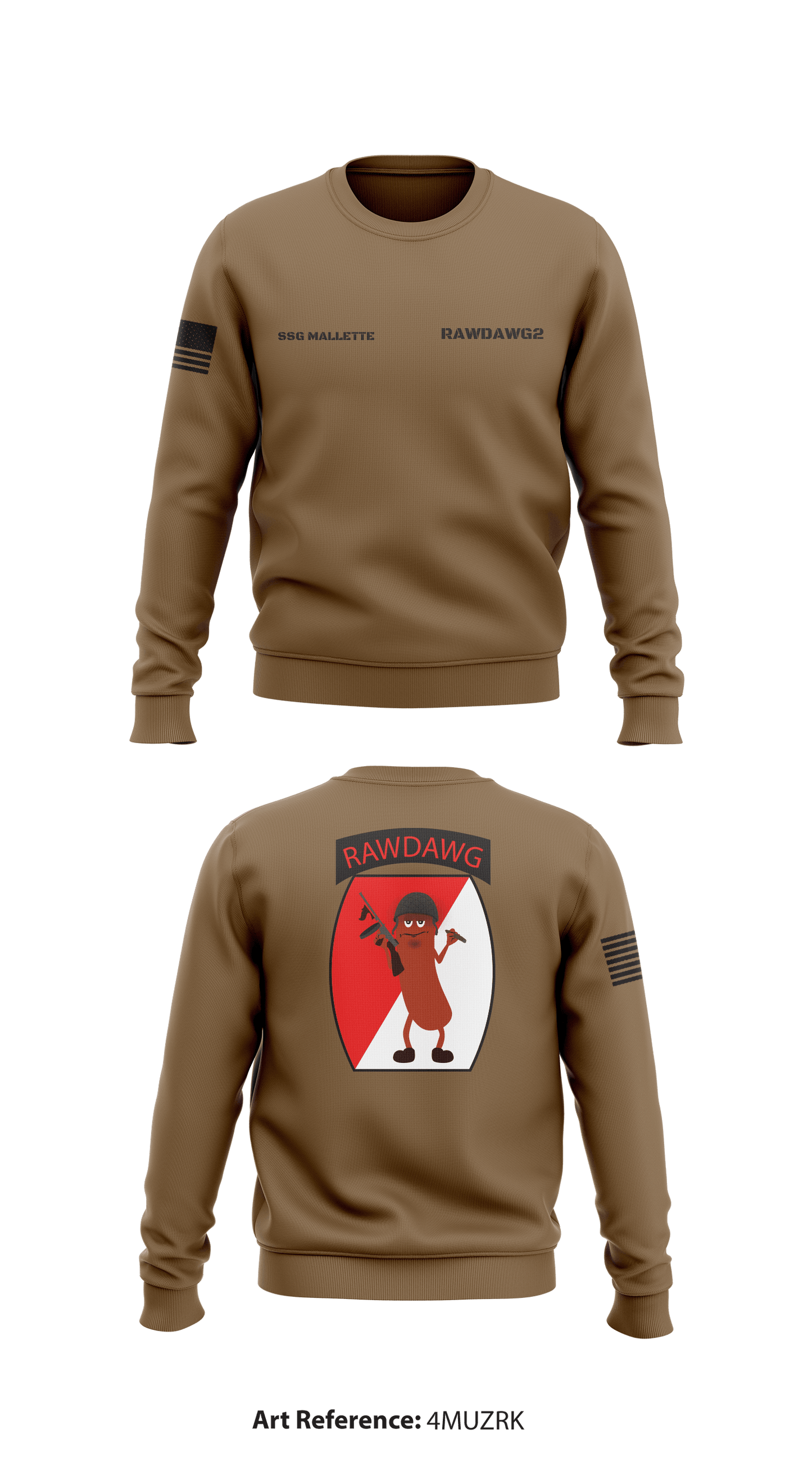 RAWDAWG PLATOON Store 1 Core Men's Crewneck Performance Sweatshirt - 4MuzrK