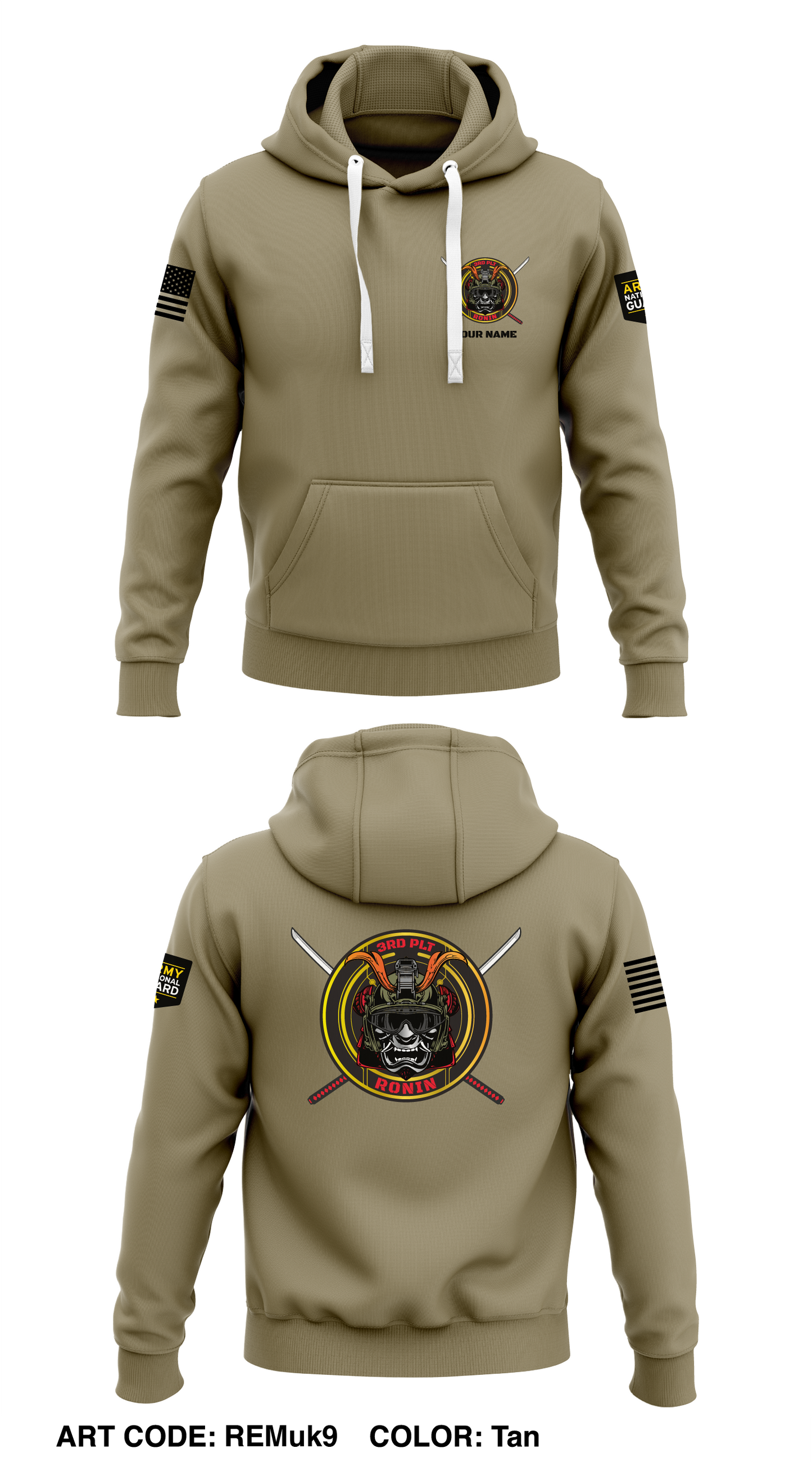 CUSTOM 3rd PLT RONIN Store 1 Core Men's Hooded Performance Sweatshirt - REMuk9