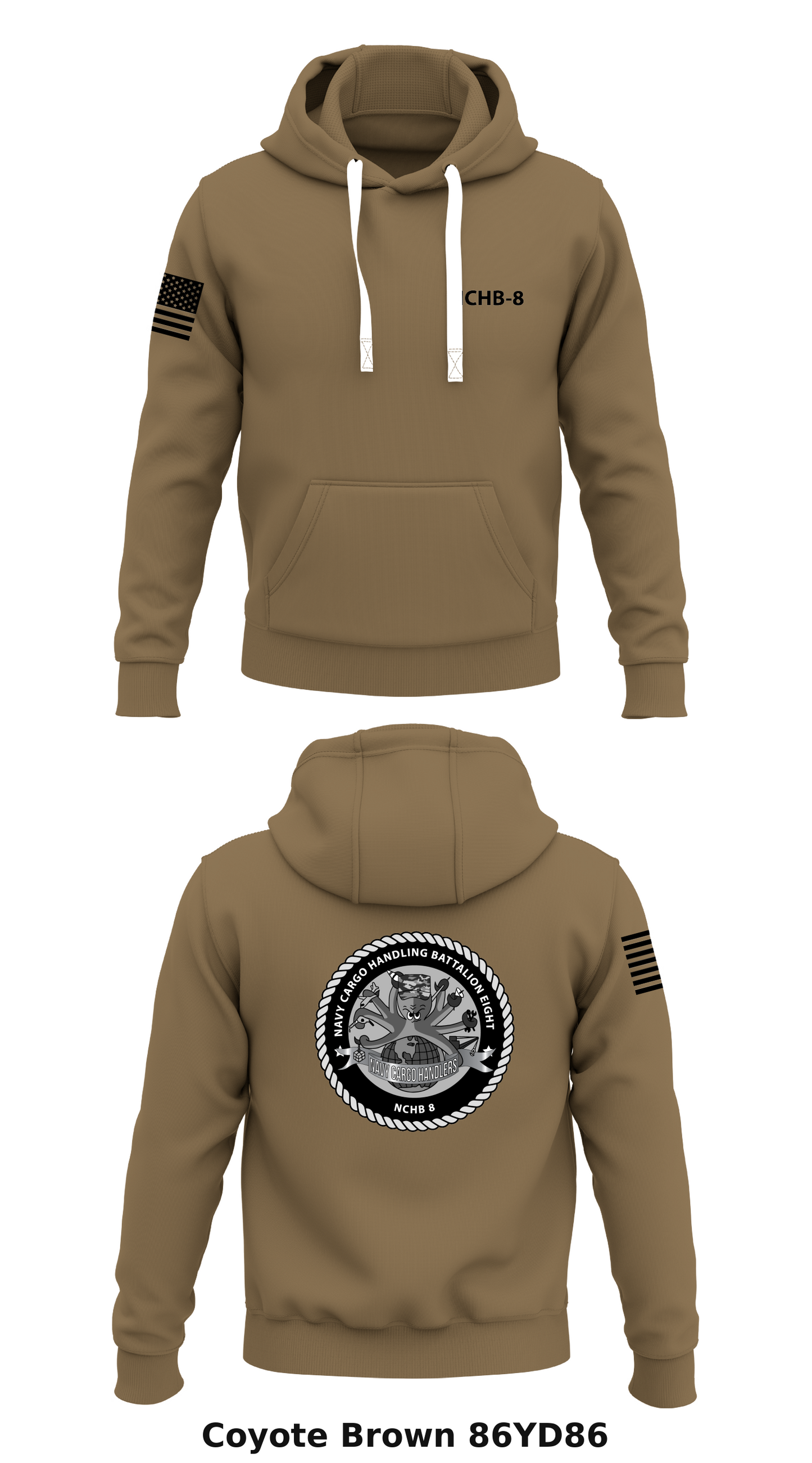 Navy Cargo Handling Battalion 8 Store 1 Core Men's Hooded Performance Sweatshirt - 86YD86