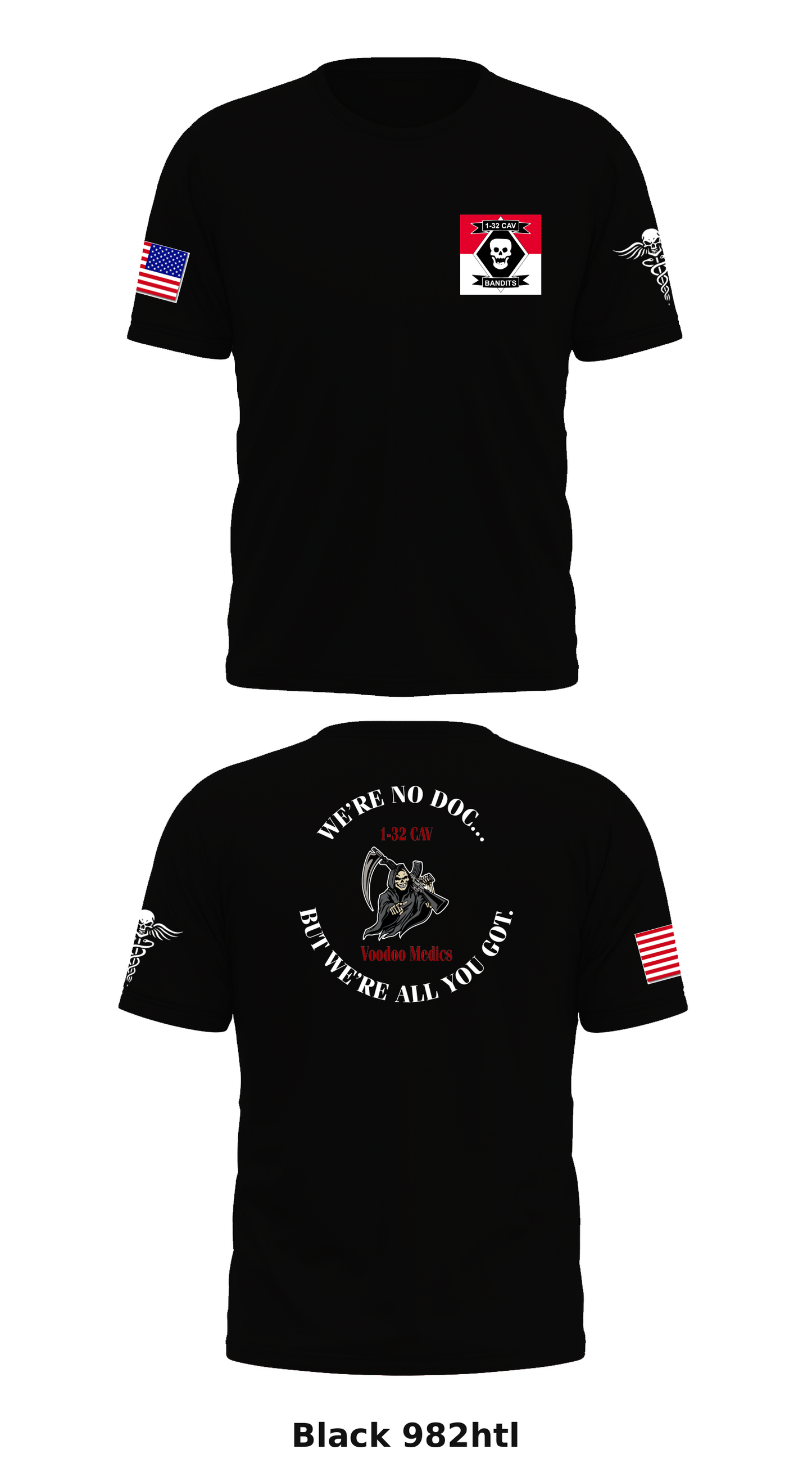 VooDoo Platoon, HHT, 1-32 CAV, 1 BCT, 101st ABN DIV Store 1 Core Men's SS Performance Tee - 982htl