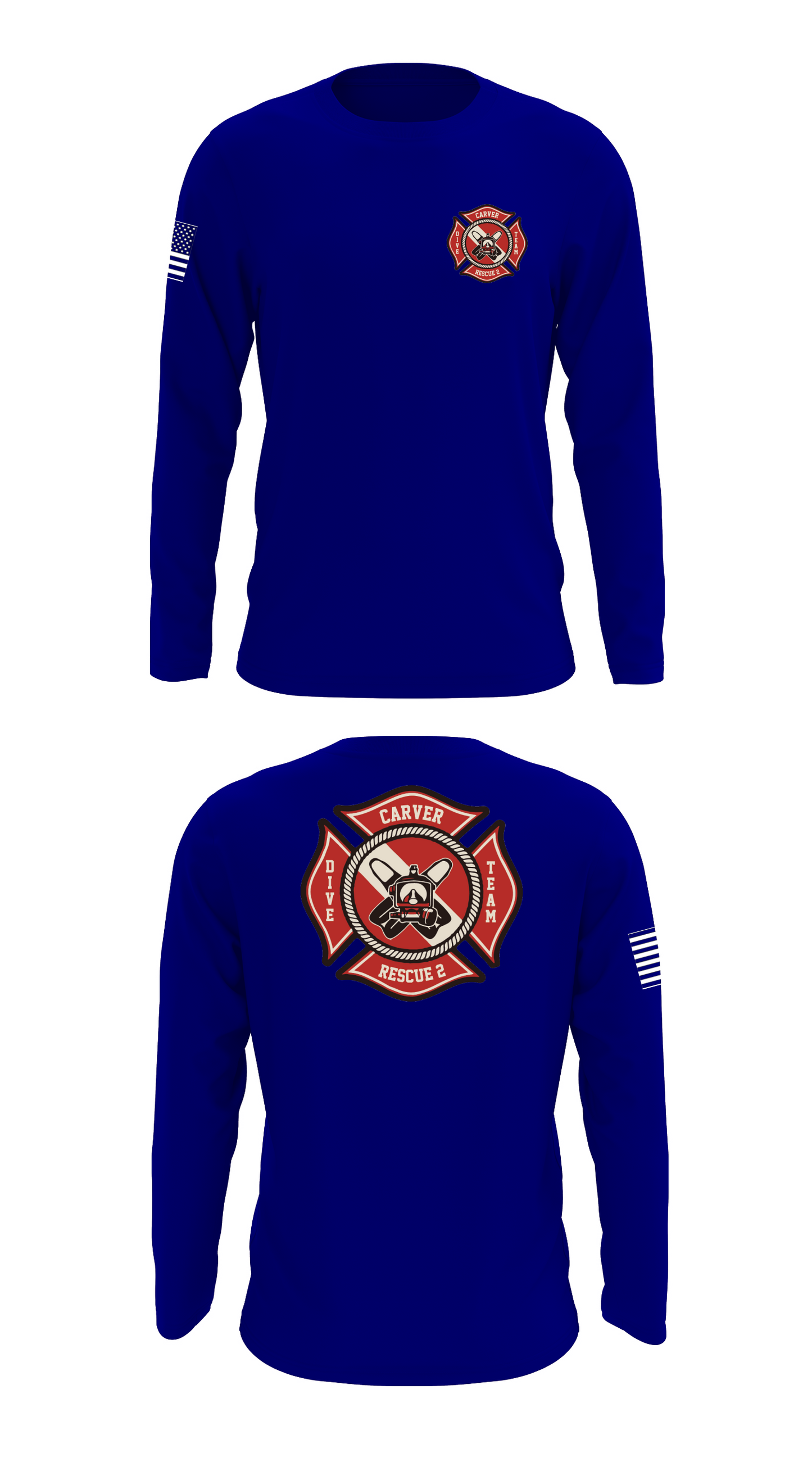 Carver Fire Dive Team Store 1 Core Men's LS Performance Tee - 96991549059