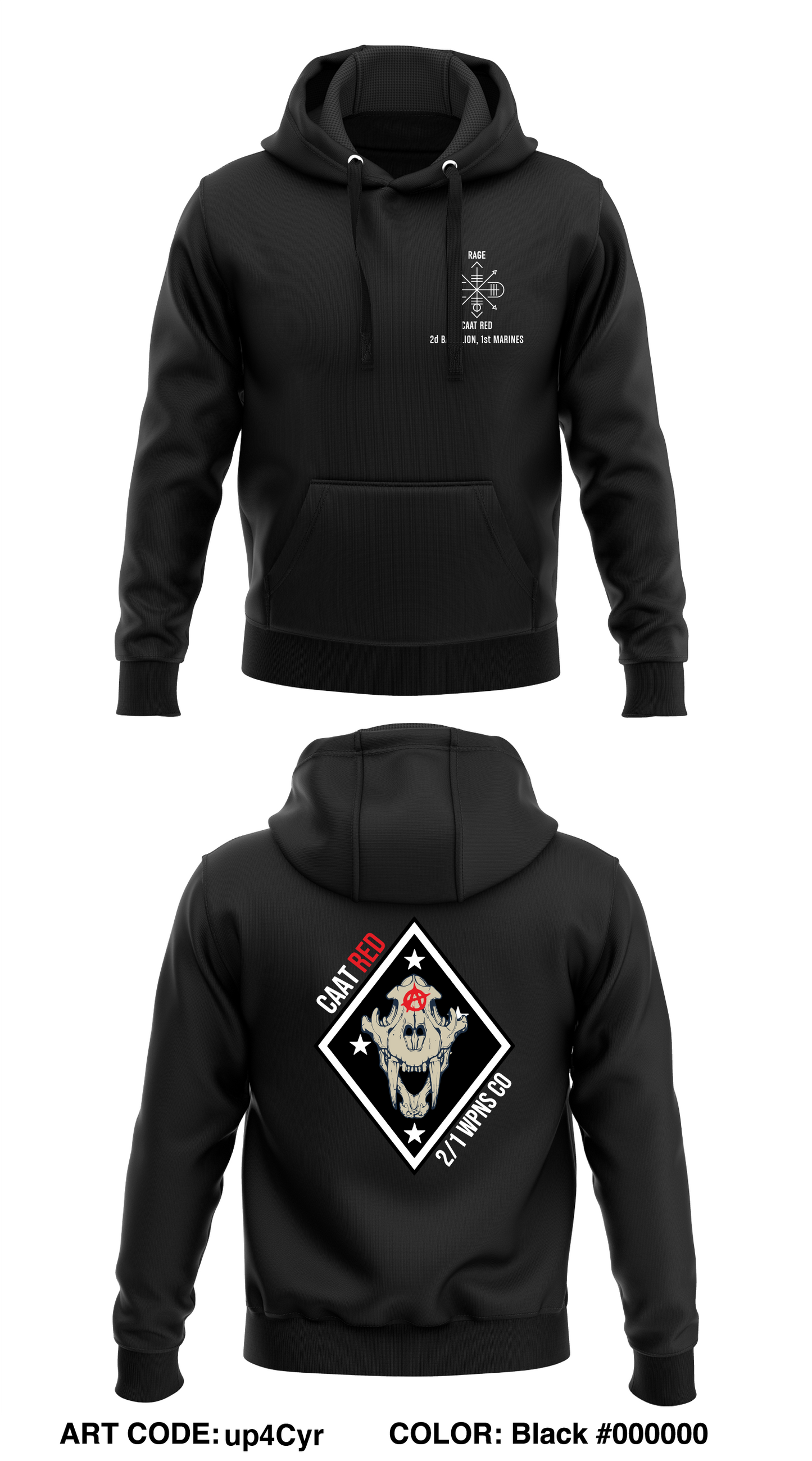 2/1 CAAT Red Store 1 Core Men's Hooded Performance Sweatshirt - up4Cyr