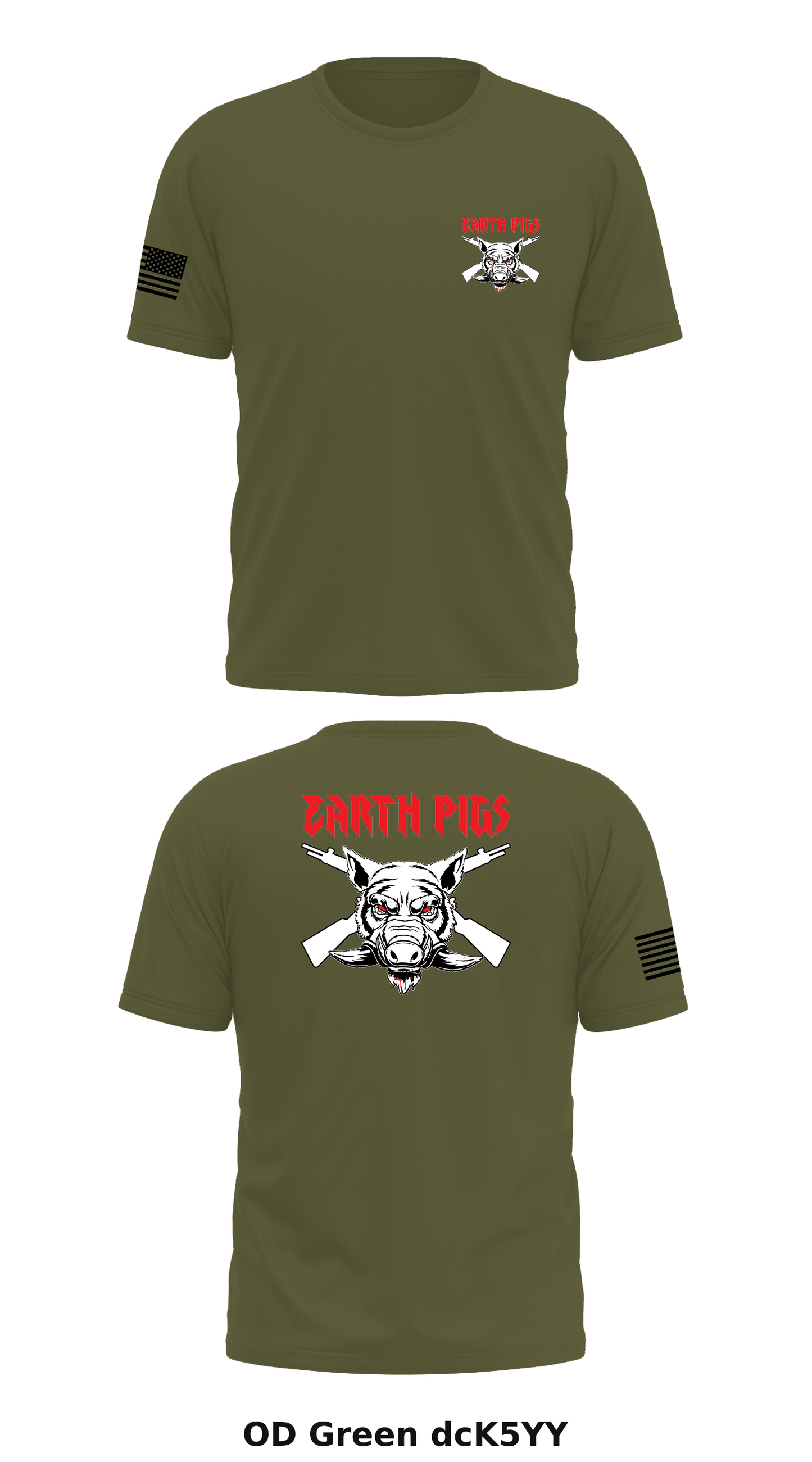 A Co. 2nd Plt Earth Pigs Store 1 Core Men's SS Performance Tee - dcK5YY