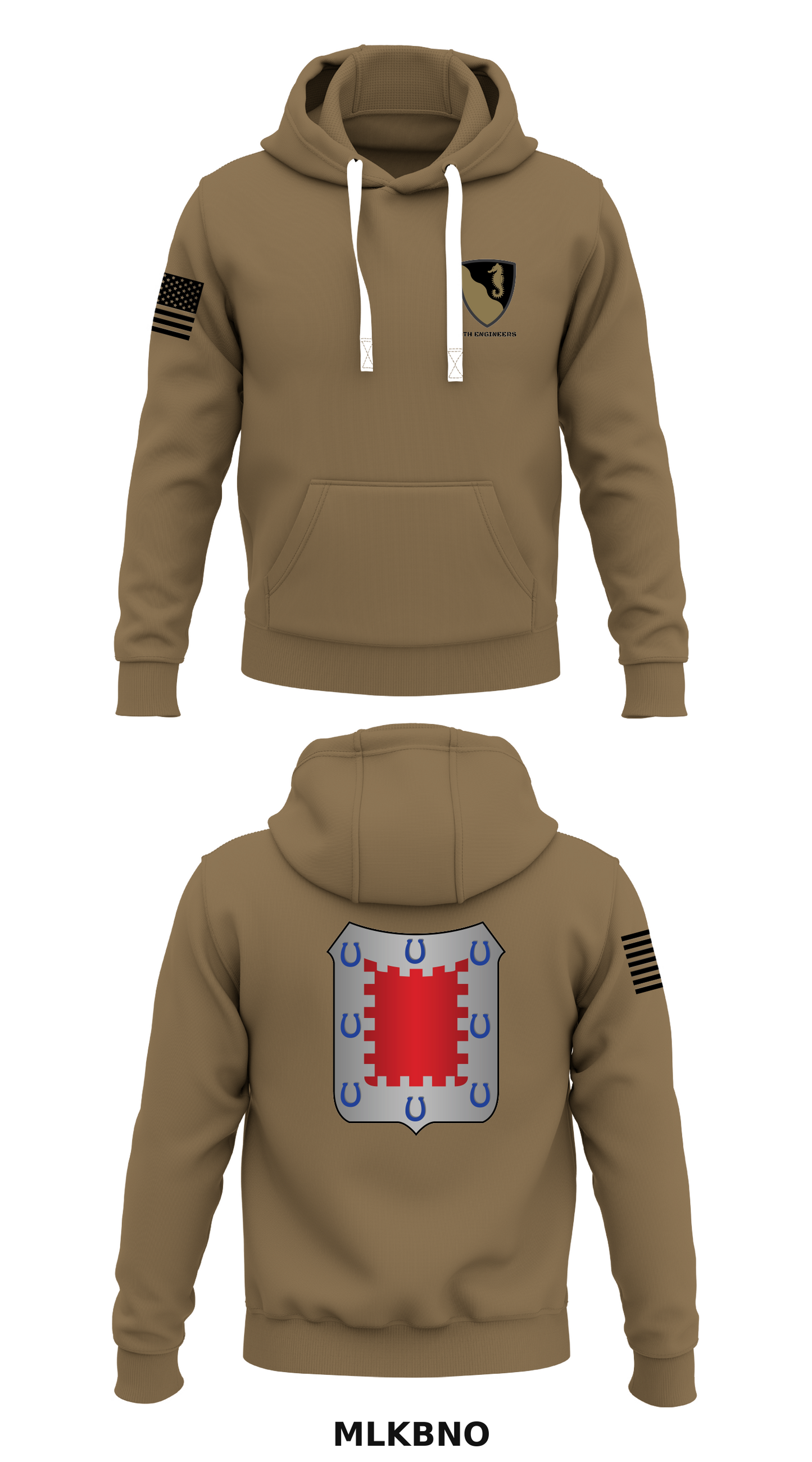 8th Engineers Store 1 Core Men's Hooded Performance Sweatshirt - MLKBNO