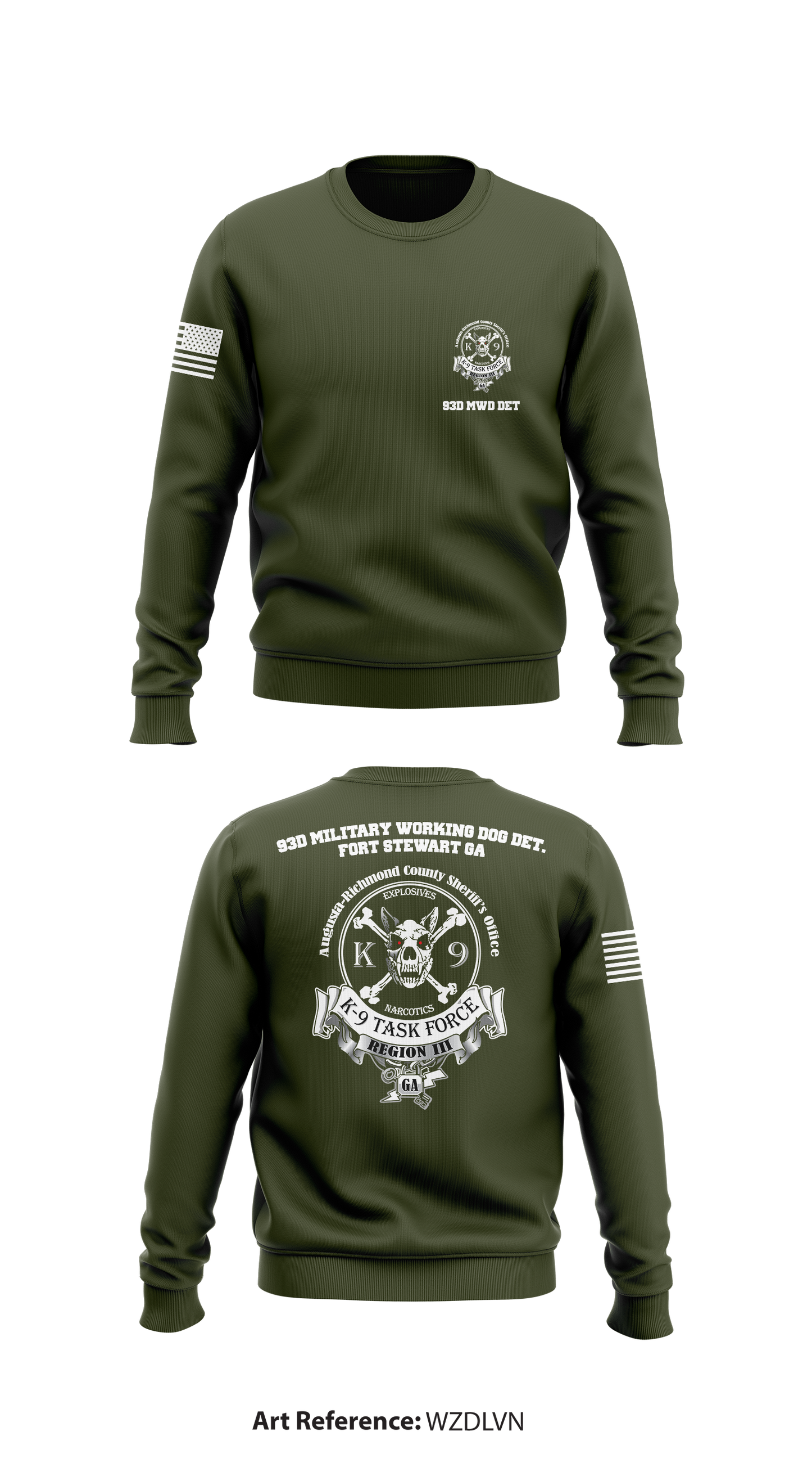 93d Military Working Dog Det. Store 1 Core Men's Crewneck Performance Sweatshirt - WzdLvN