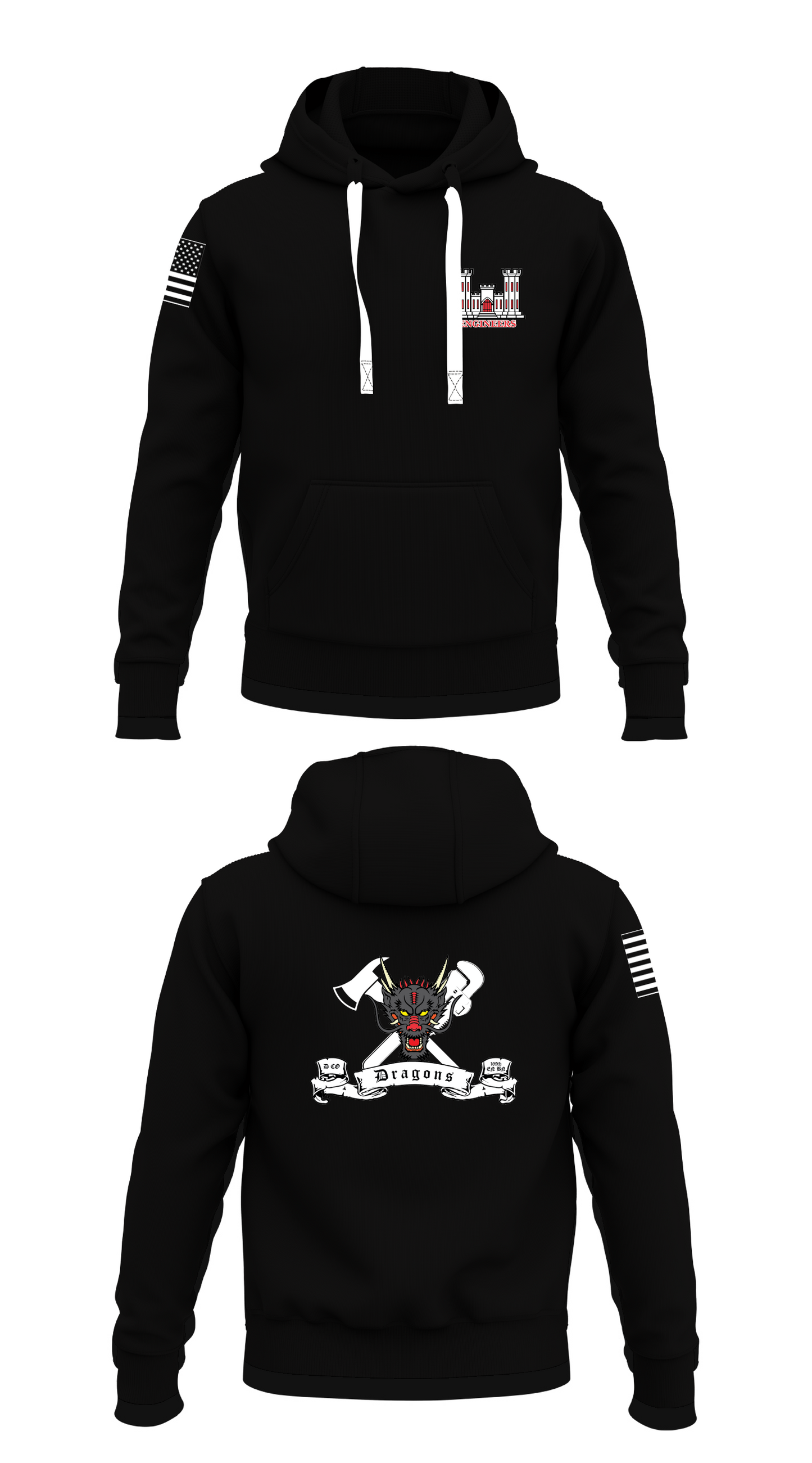 D Co 169th EN BN Store 1 Core Men's Hooded Performance Sweatshirt - 61768610683