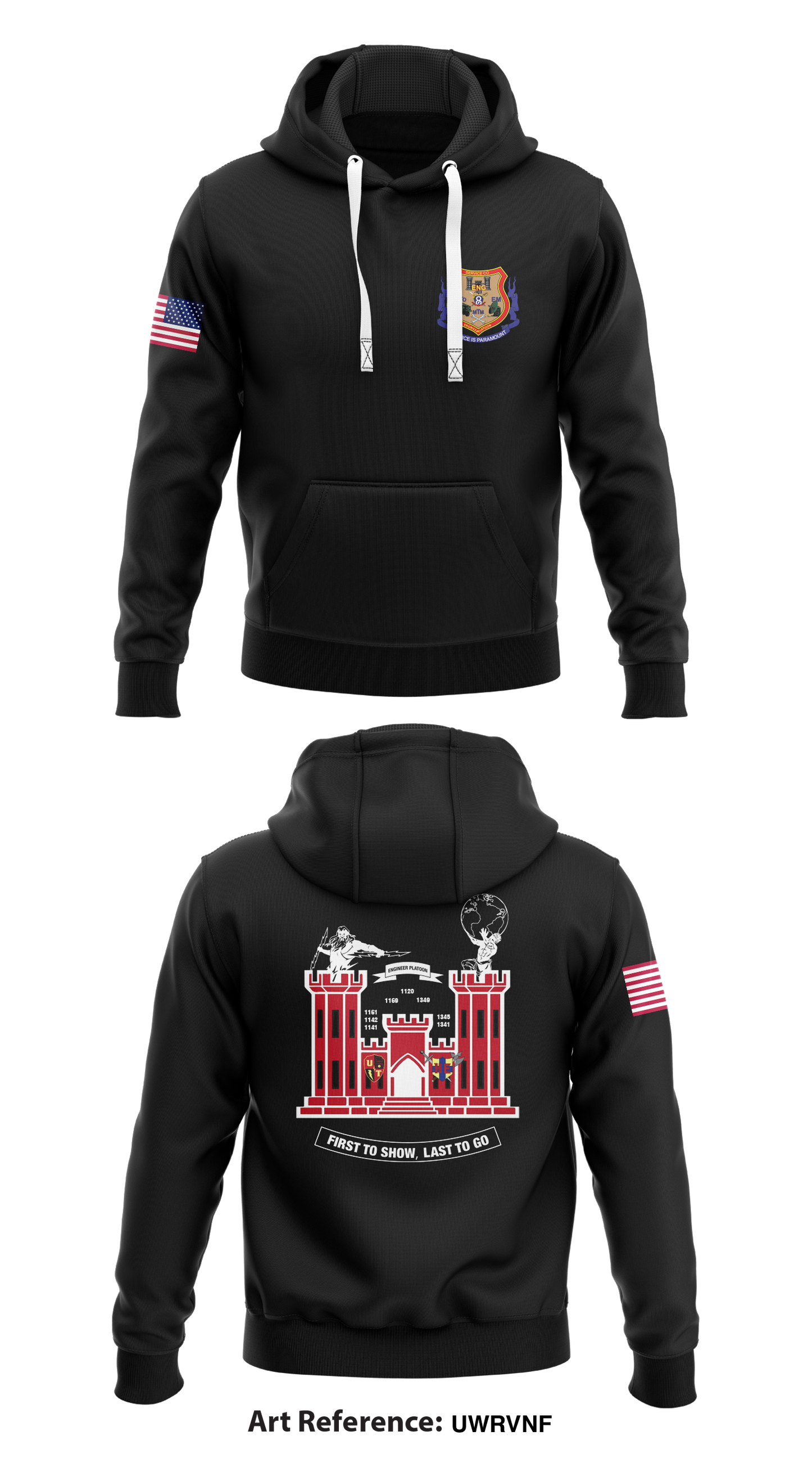 Engineer Platoon Store 1 Core Men's Hooded Performance Sweatshirt - UwRVnF