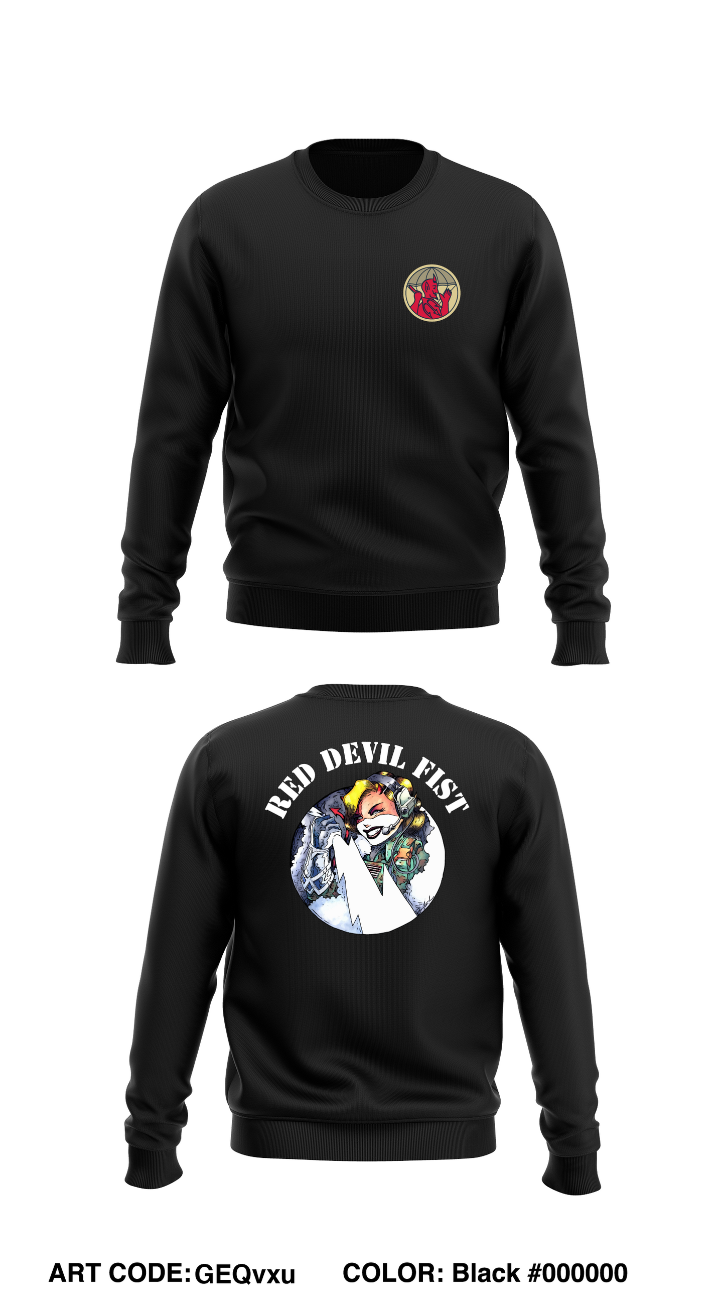 Red Devil FIST, 1-504th PIR Store 1 Core Men's Crewneck Performance Sweatshirt - BS7fRE