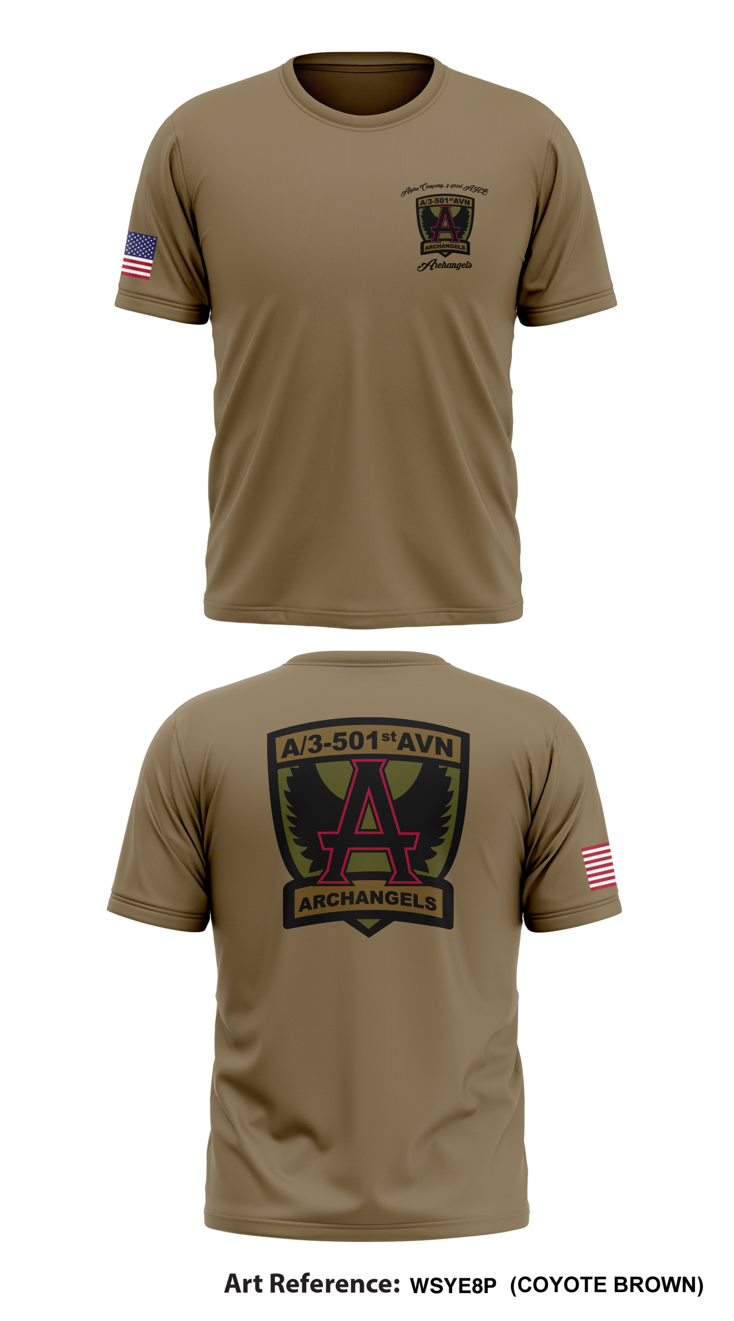 A Co. 3-501st AHB “Archangels” Store 1 Core Men's SS Performance Tee - WSye8P
