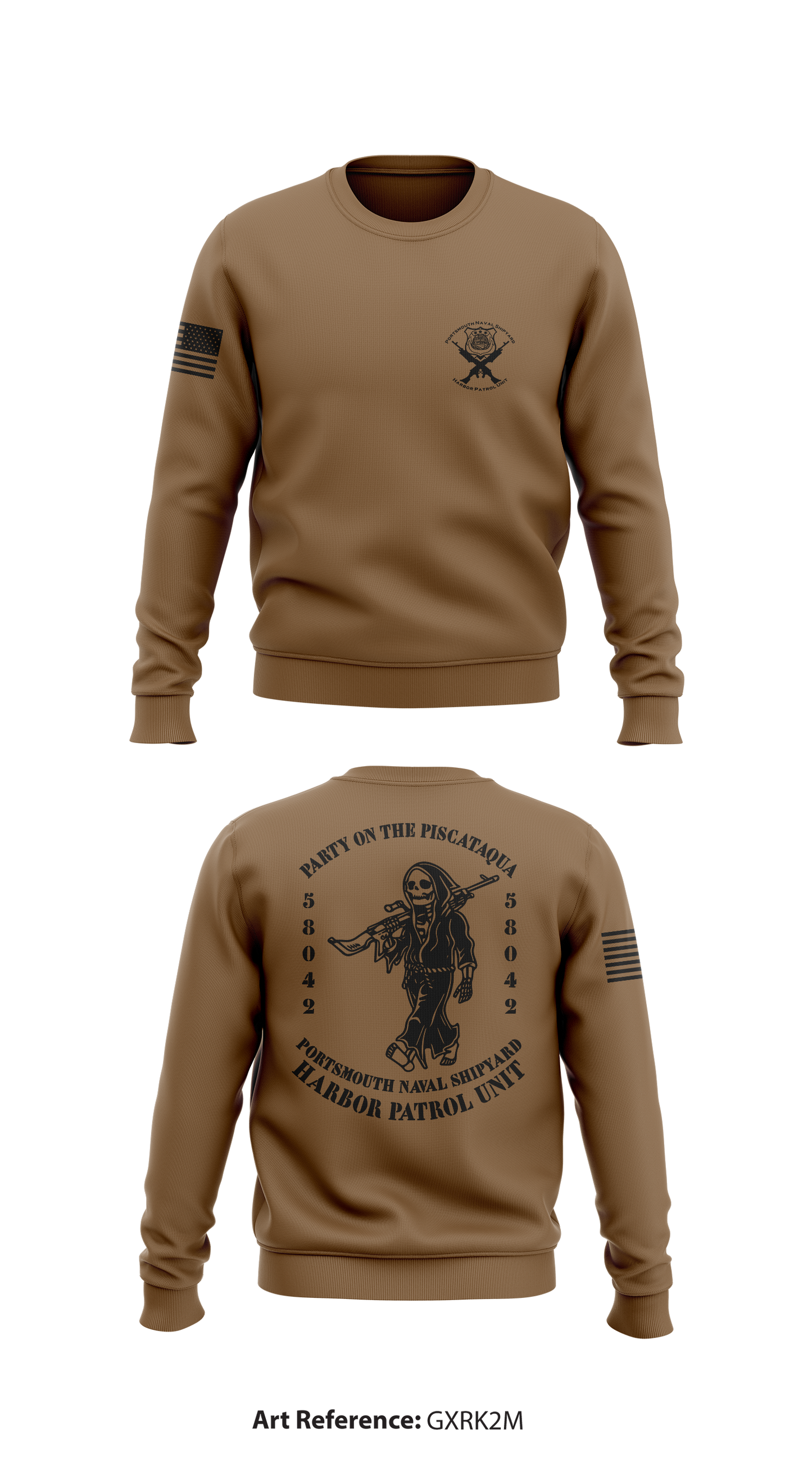 Portsmouth Naval Shipyard Harbor Patrol Unit Store 1 Core Men's Crewneck Performance Sweatshirt - GxRK2M