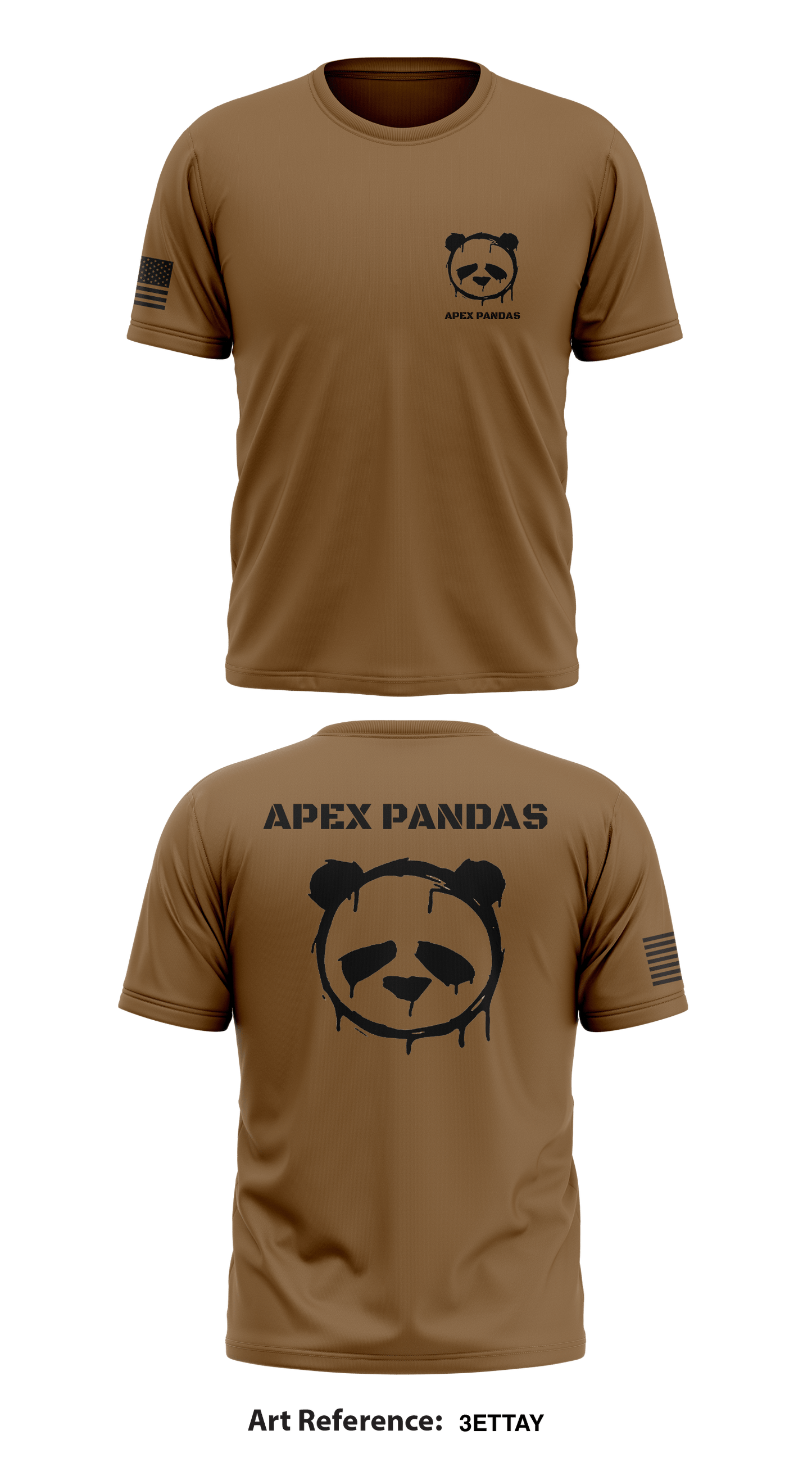 APEX PANDAS Store 1 Core Men's SS Performance Tee - 3ETTAy