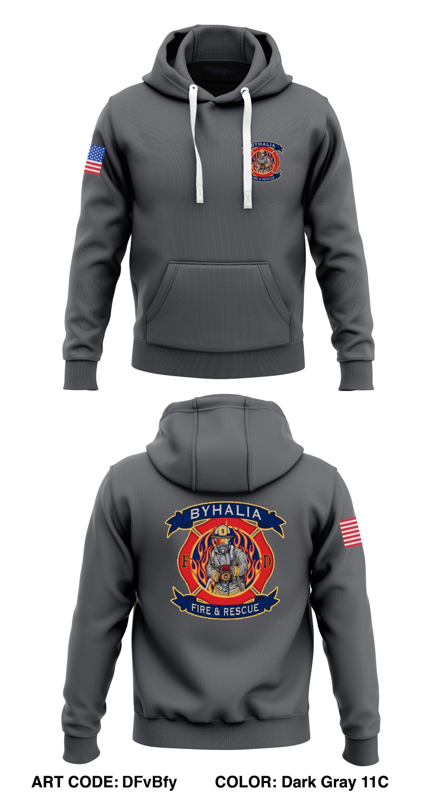 Byhalia Fire Store 1 Core Men's Hooded Performance Sweatshirt - DFvBfy