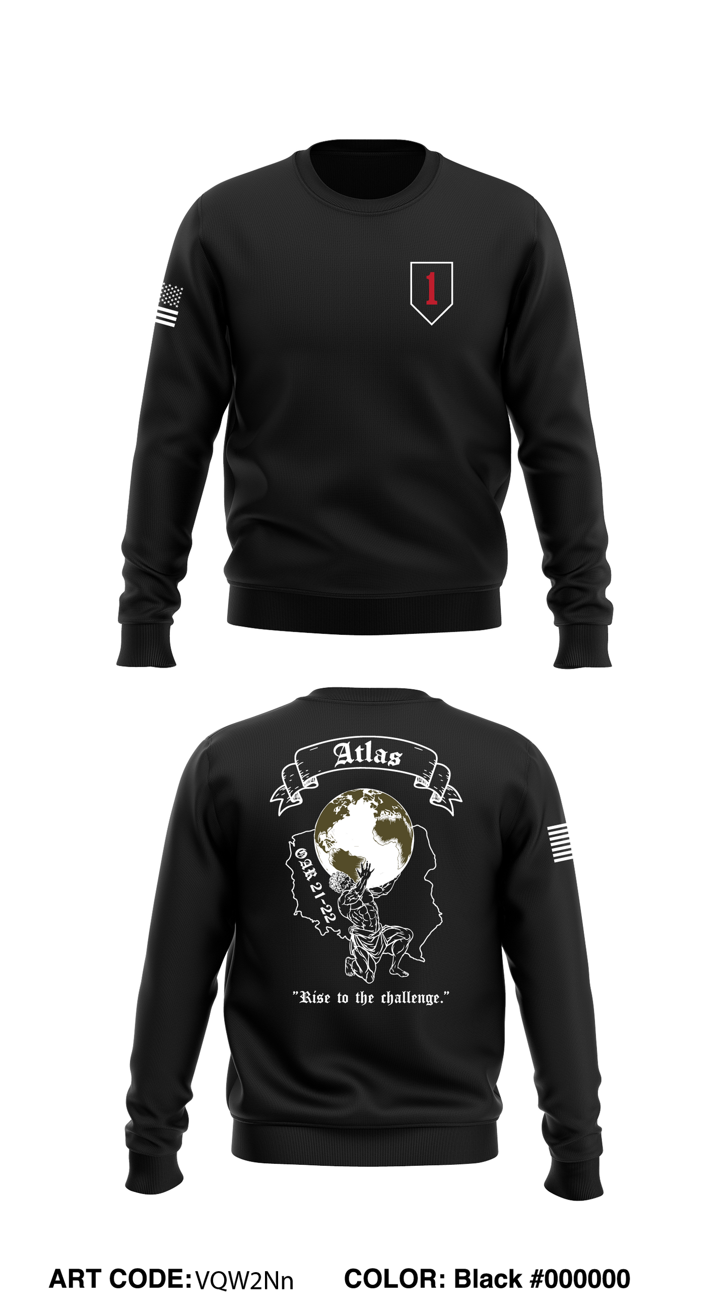 A Co, 101 BSB, 1 ABCT Store 1 Core Men's Crewneck Performance Sweatshirt - VQW2Nn