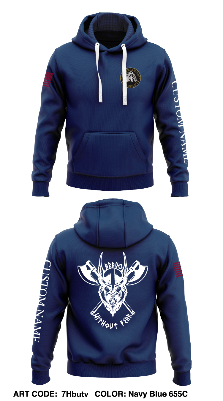 CUSTOM B Co, Task Force Marshall Store 1 Core Men's Hooded Performance Sweatshirt - 7Hbutv