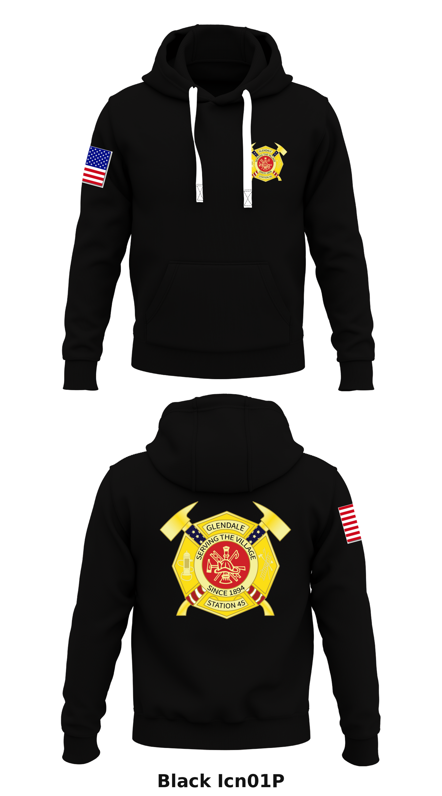 Glendale Fire department Store 1 Core Men's Hooded Performance Sweatshirt - Icn01P