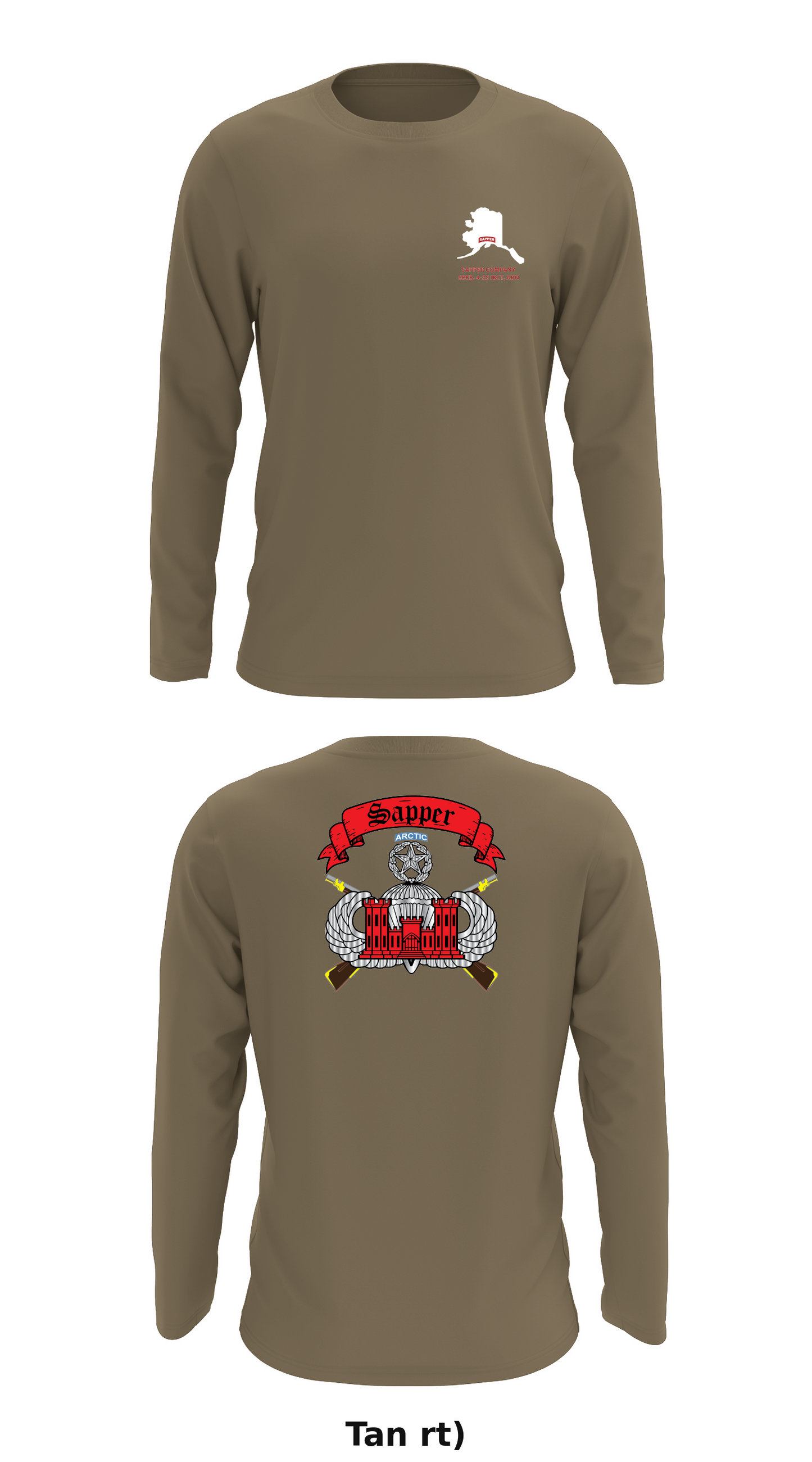 Sapper Company, 6th BEB, 4-25 IBCT (ABN) Store 2 Core Men's LS Performance Tee - rt)