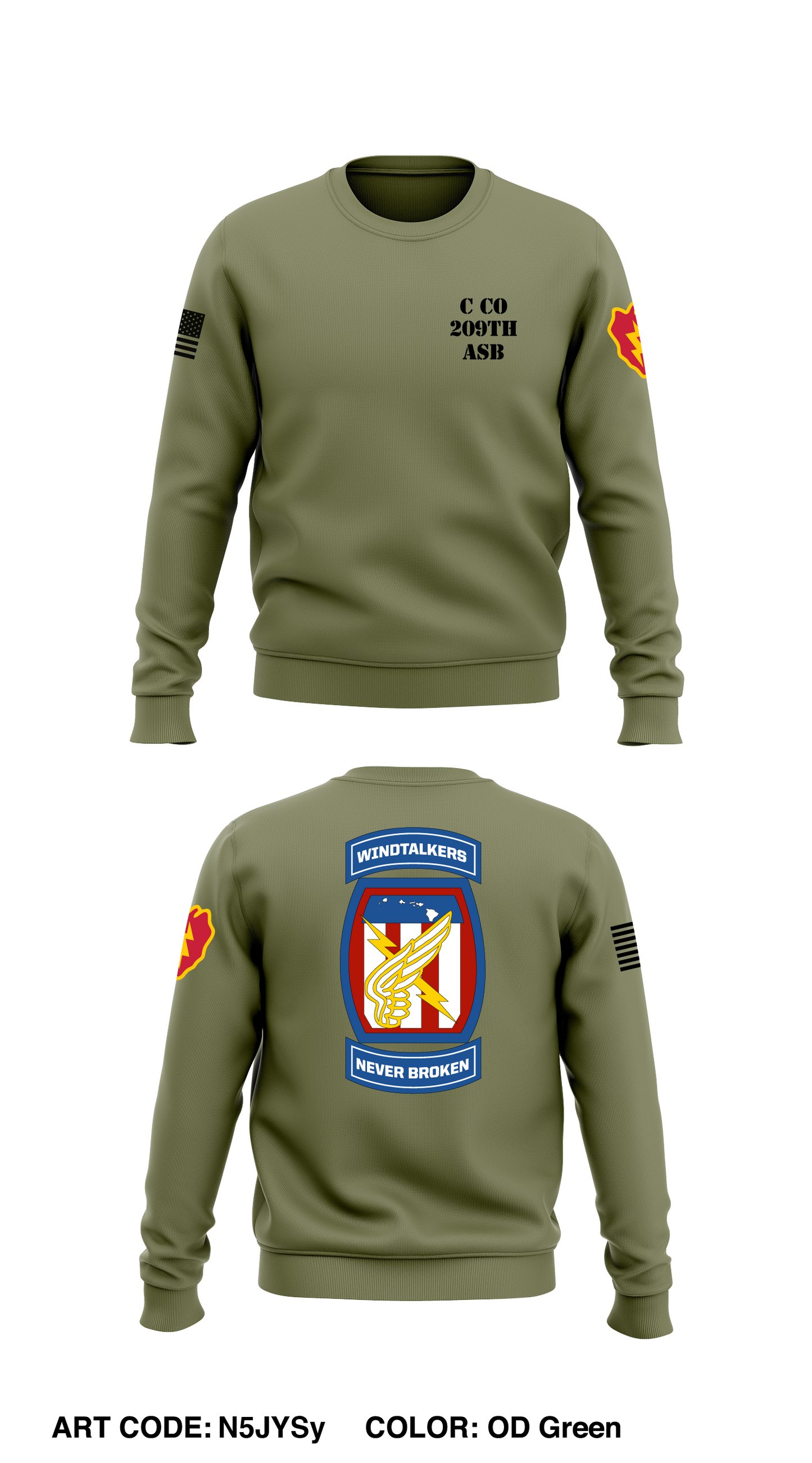 Charlie Co 209th ASB Store 1 Core Men's Crewneck Performance Sweatshirt - N5JYSy