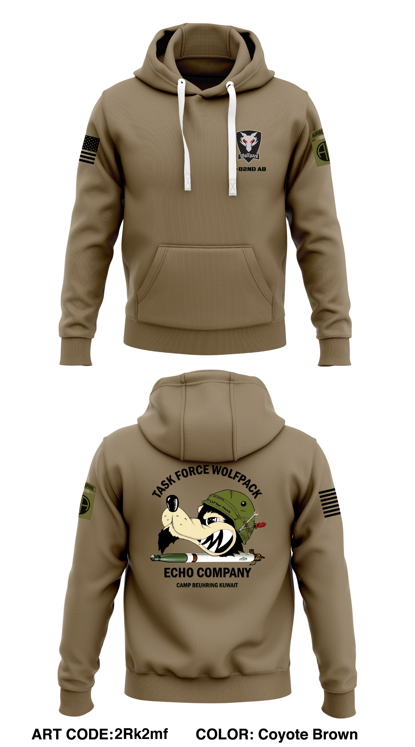 ECO. 1-82nd AB, 82nd CAB Store 1 Core Men's Hooded Performance Sweatshirt - 2Rk2mf