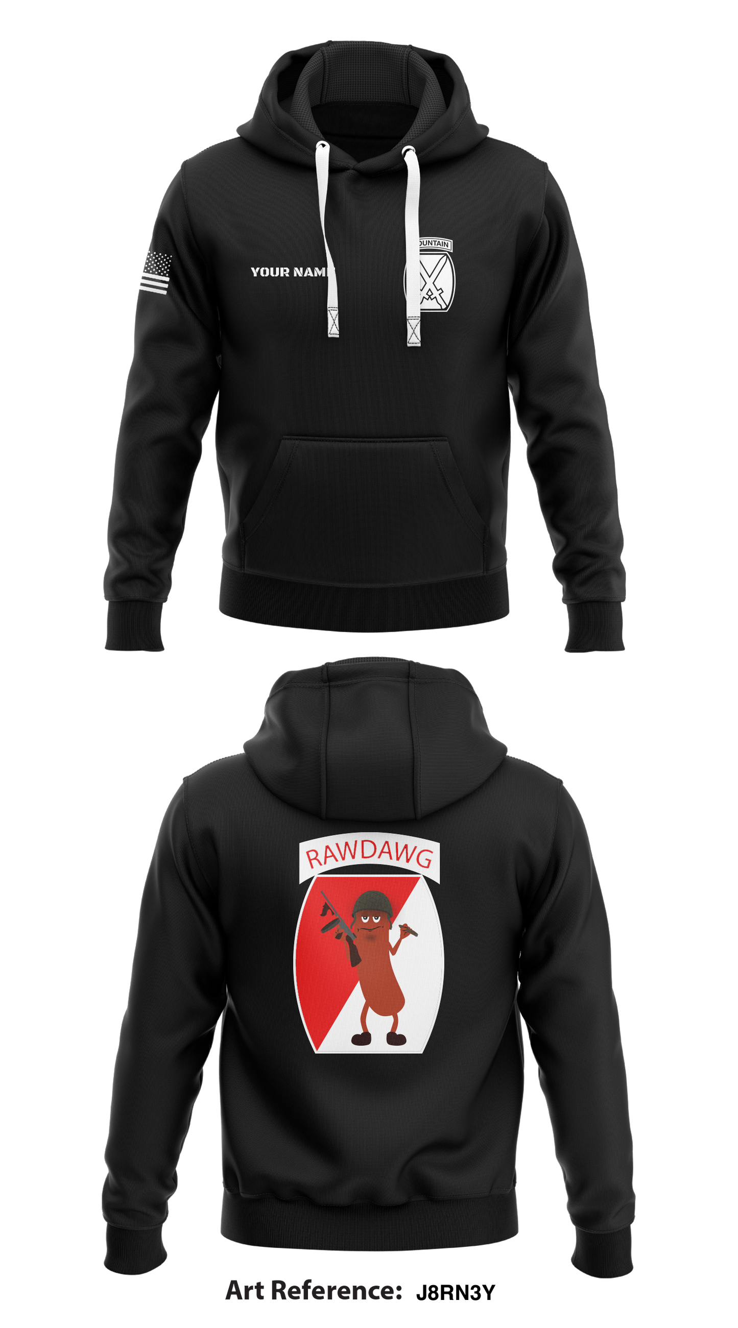 RAWDAWG PLATOON Store 1 Core Men's Hooded Performance Sweatshirt - J8RN3y