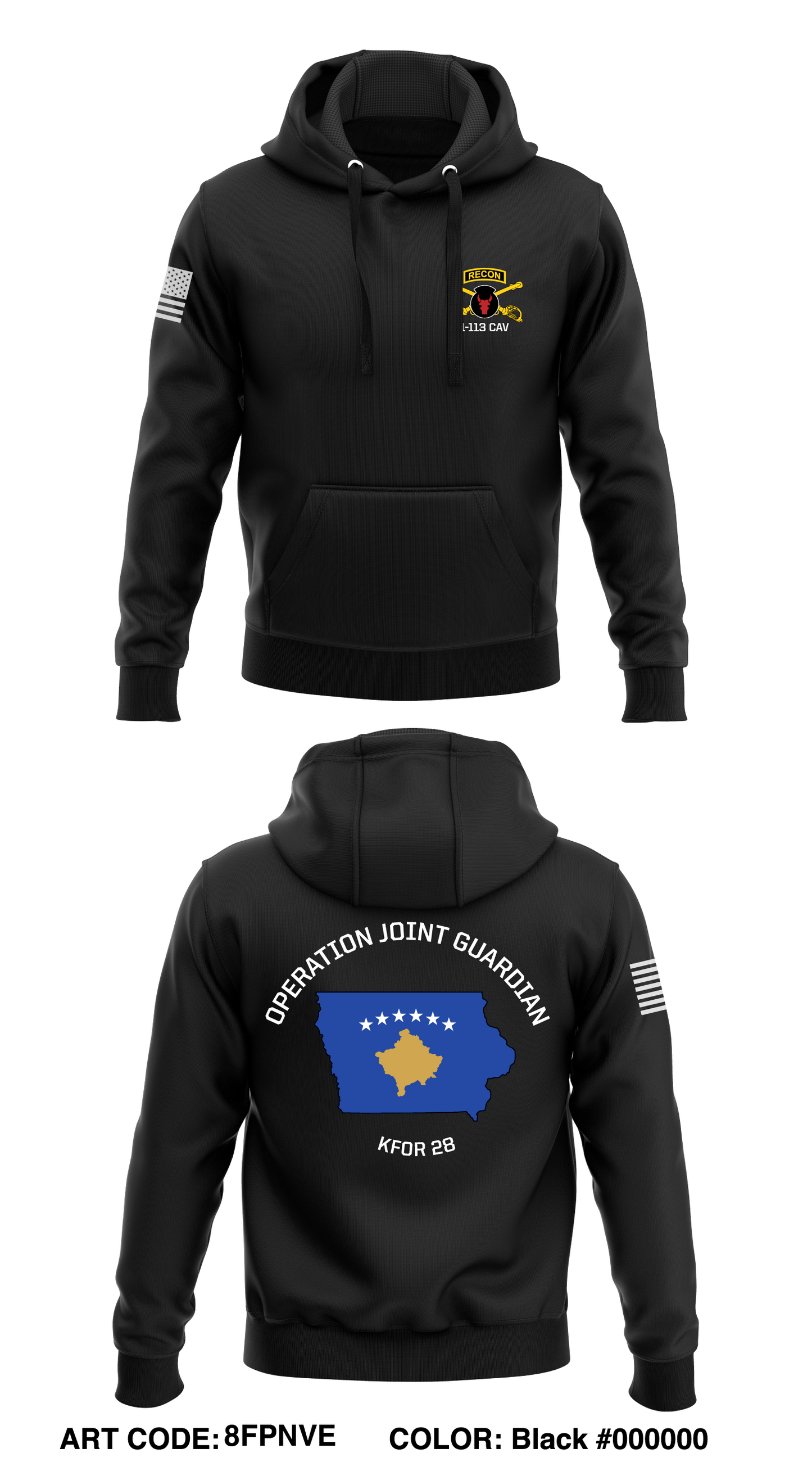 B-troop, 1-113 CAV Store 1 Core Men's Hooded Performance Sweatshirt - 8FPNVE