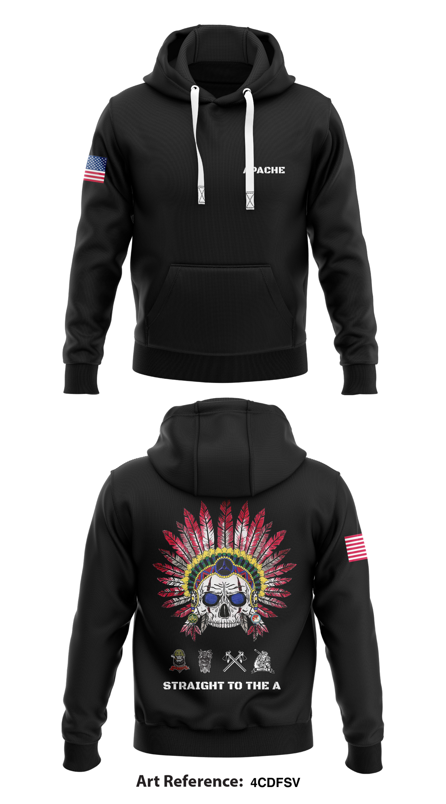 Apache, 1/3D CR Store 1 Core Men's Hooded Performance Sweatshirt - 4CDFsv