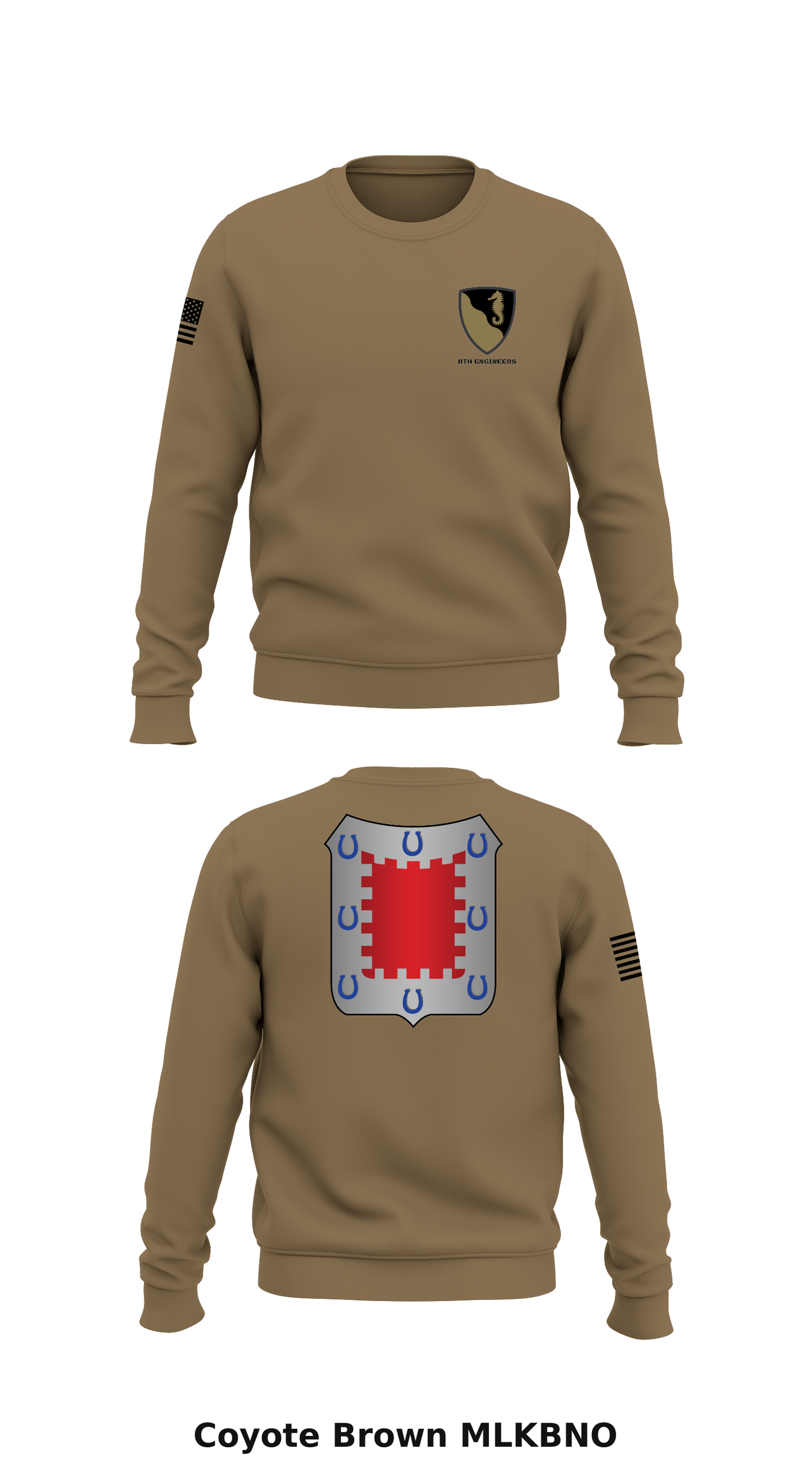 8th Engineers Store 1 Core Men's Crewneck Performance Sweatshirt - MLKBNO