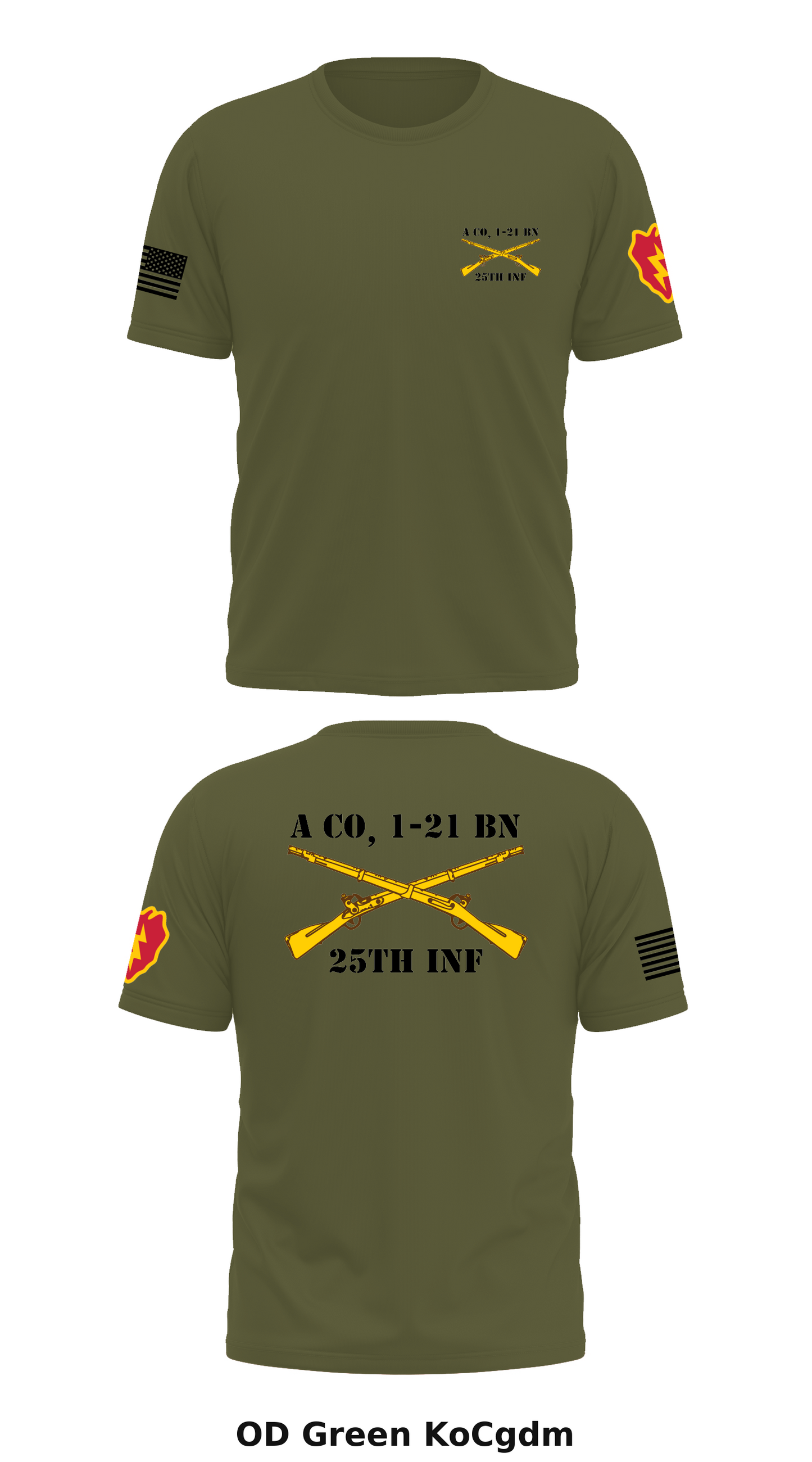 A co, 1-21 BN, 25th Inf. Store 1 Core Men's SS Performance Tee - KoCgdm