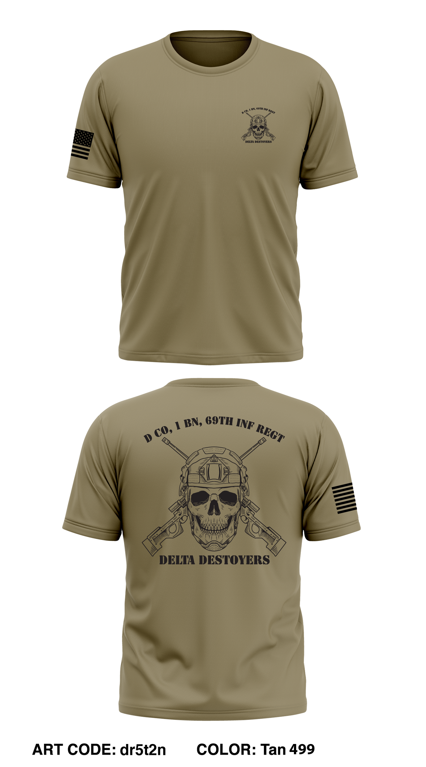D Co, 1 BN, 69th INF REGT Store 1 Core Men's SS Performance Tee - dr5t2n