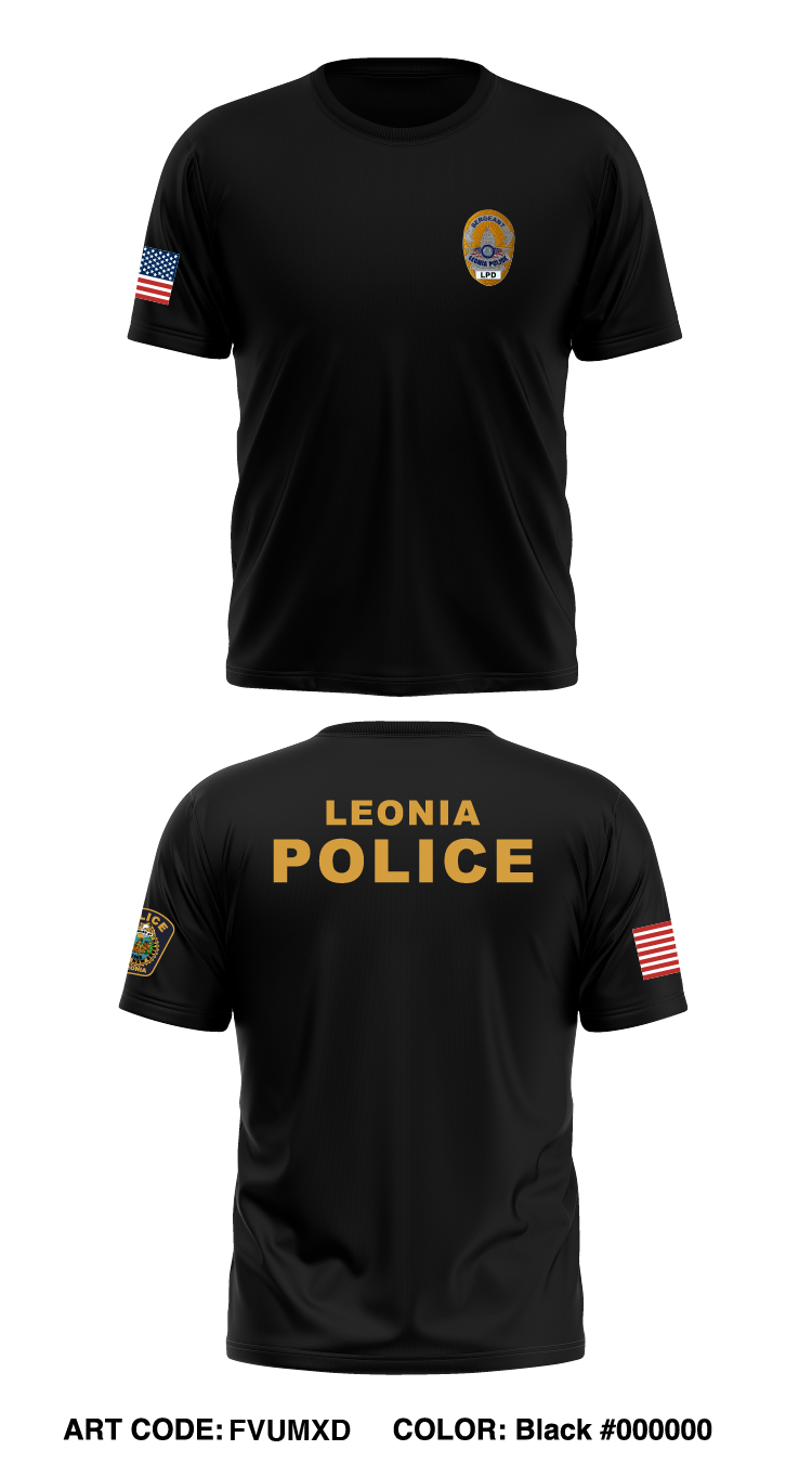 Leonia Police Deprtment Store 1 Core Men's SS Performance Tee - FVUMXD