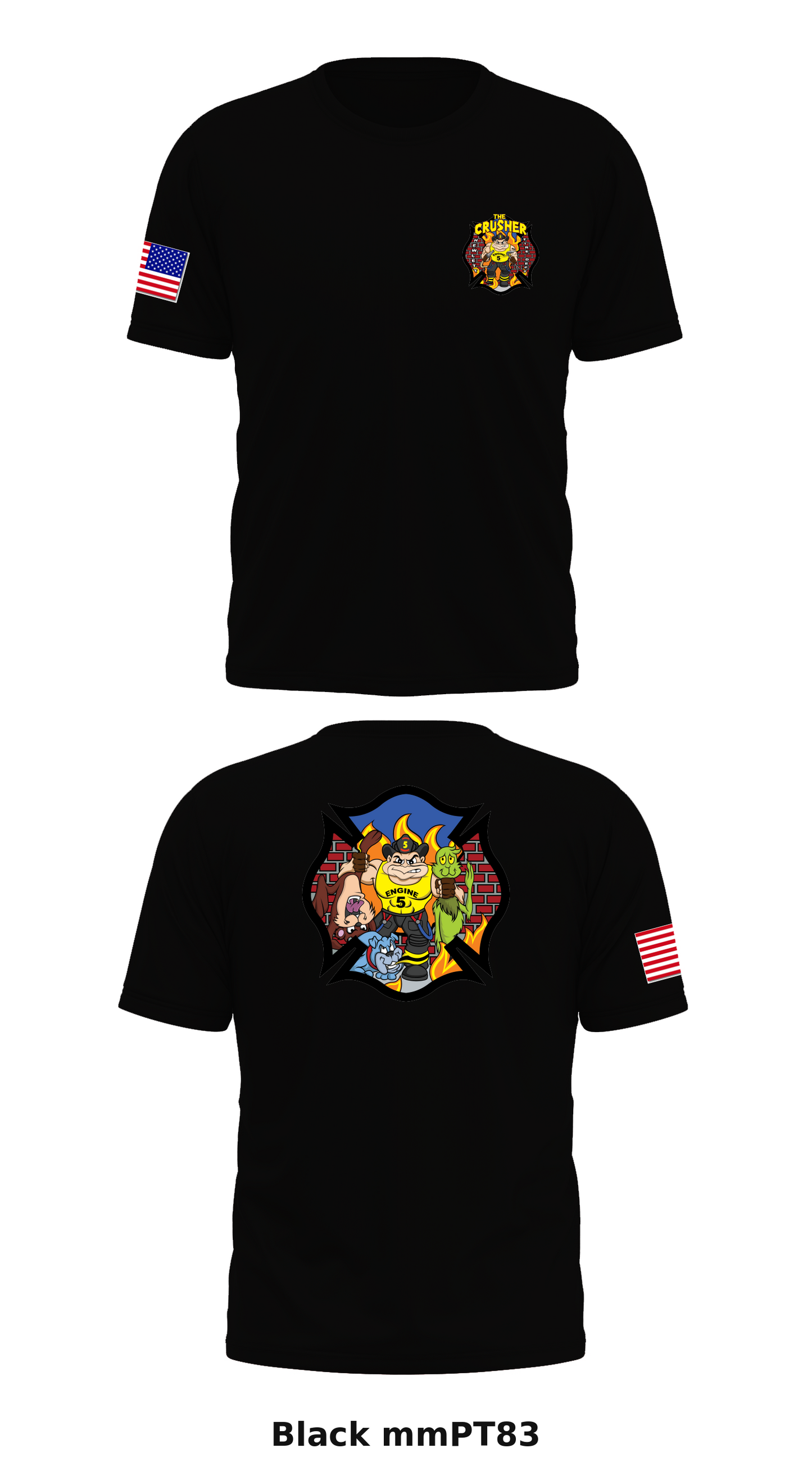 Engine 5 Store 1 Core Men's SS Performance Tee - mmPT83 (Front and Back)