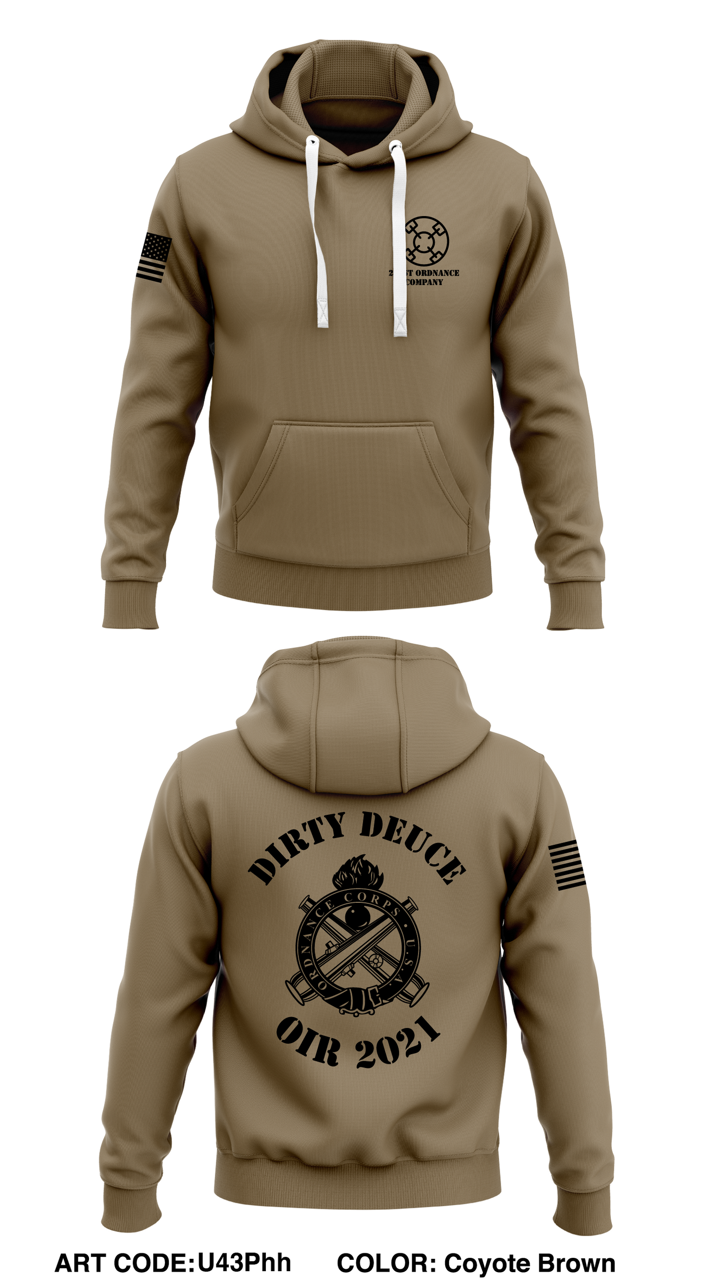 221st Ordnance Company Store 1 Core Men's Hooded Performance Sweatshirt - U43Phh