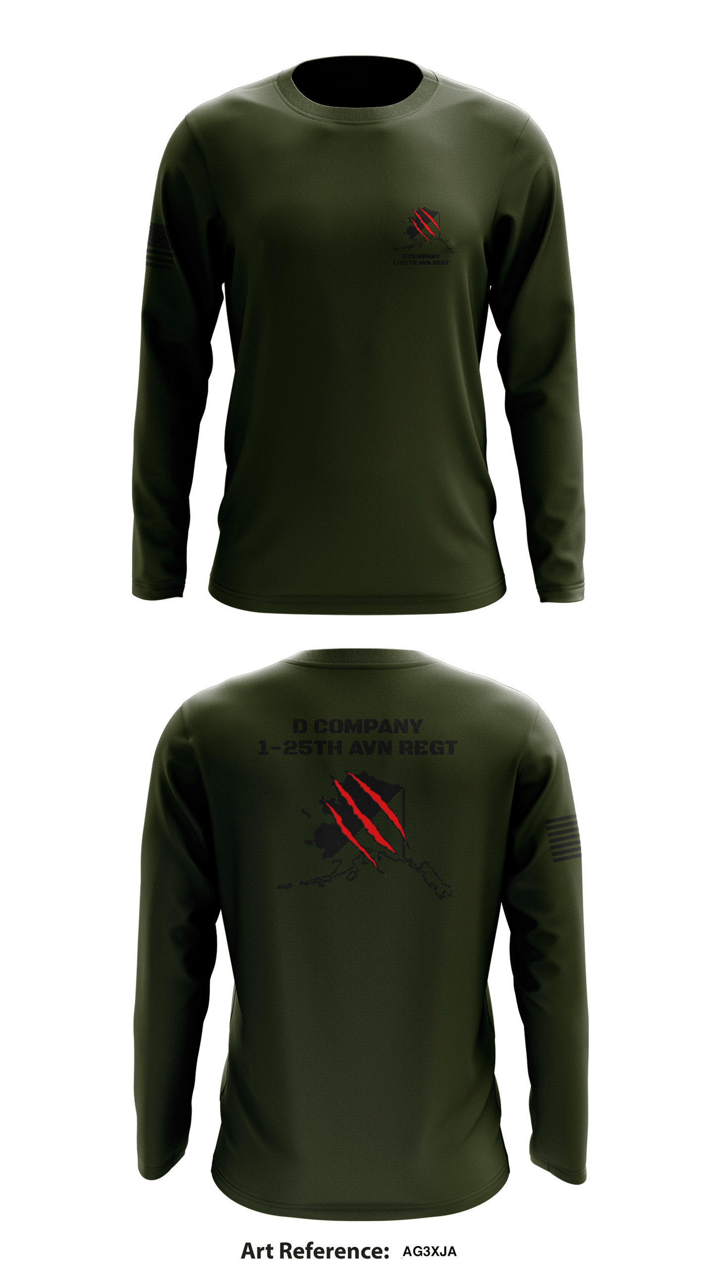 D Company, 1-25th AVN REGT Store 1 Core Men's LS Performance Tee - Ag3Xja
