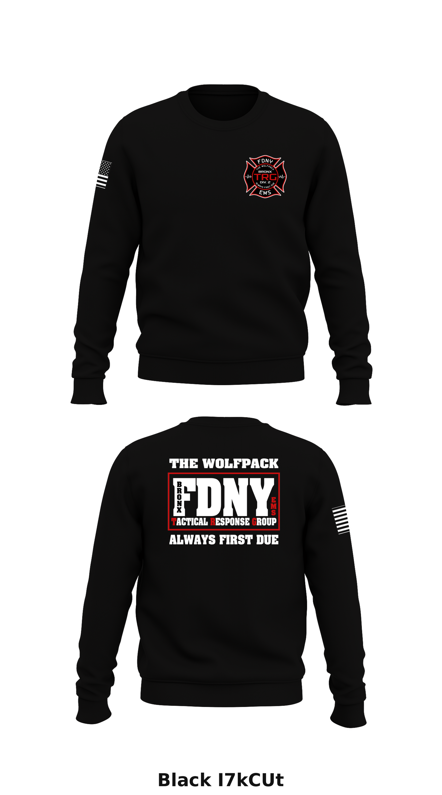 FDNY Bronx Tactical Response Group Store 1 Core Men's Crewneck Performance Sweatshirt - I7kCUt