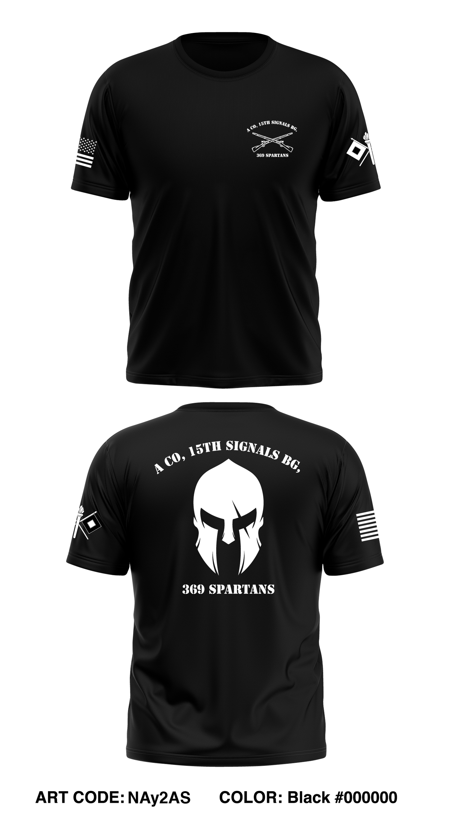A co ,15th signals BG , 369 SPARTANS Store 1 Core Men's SS Performance Tee - NAy2AS