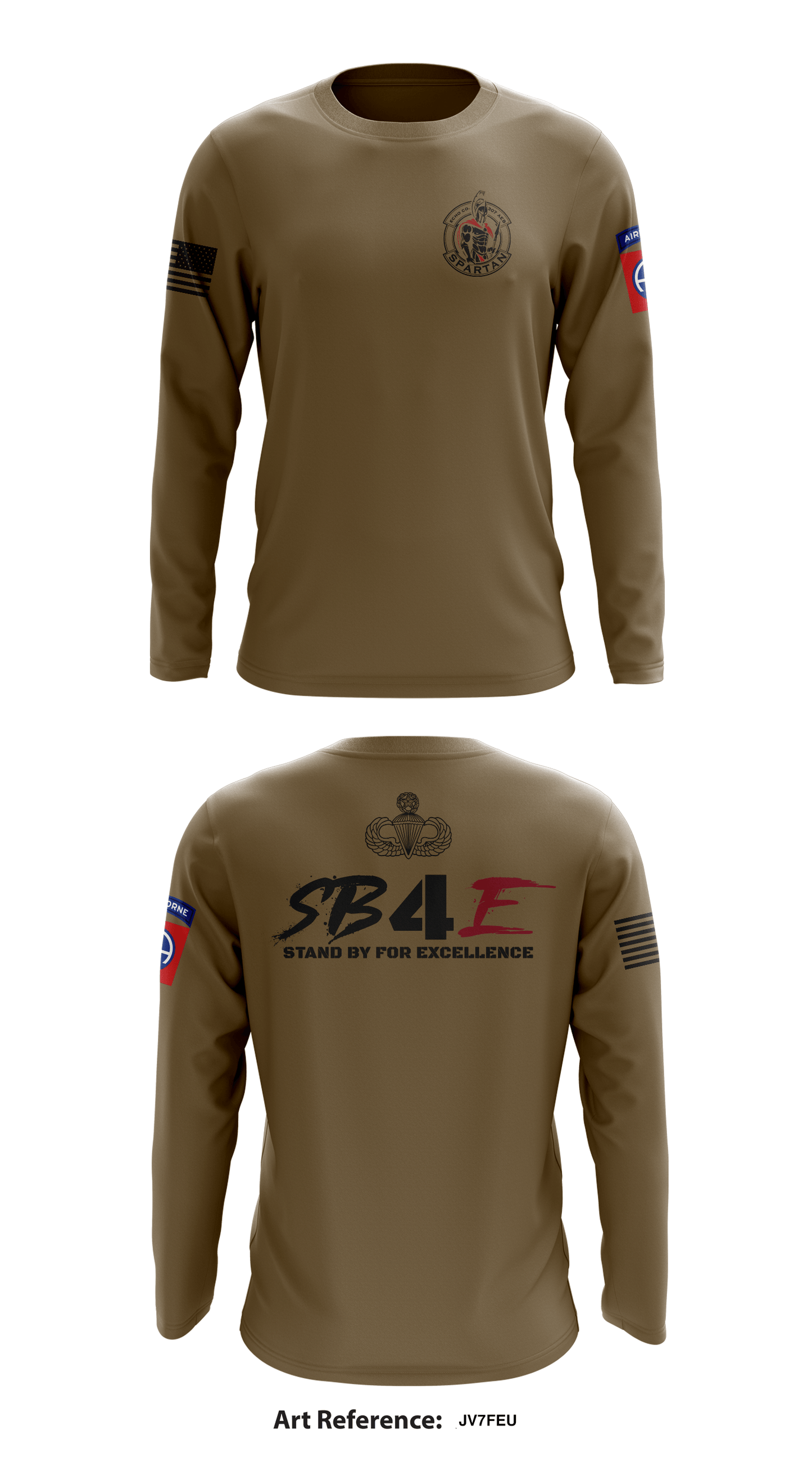 Echo Company “Spartans”, 307th AEB Store 1 Core Men's LS Performance Tee - jV7feu