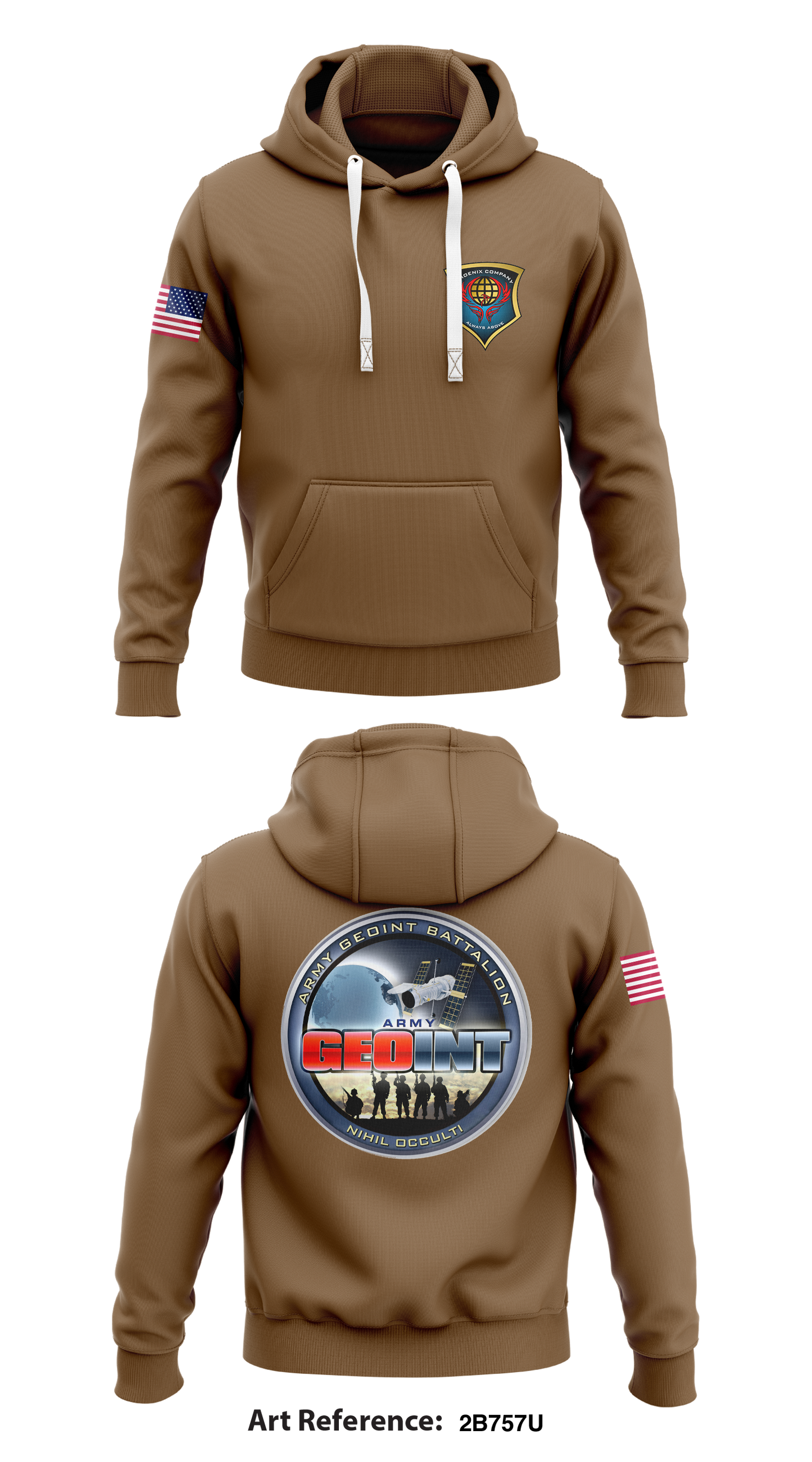 Army GEOINT Battalion Core Men's Hooded Performance Sweatshirt - 2b757U