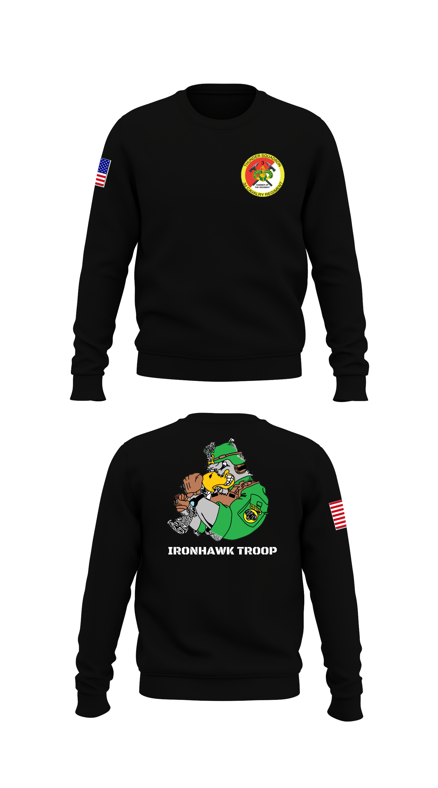 Ironhawk Troop, 3/3D CR Store 1 Core Men's Crewneck Performance Sweatshirt - 84899662535
