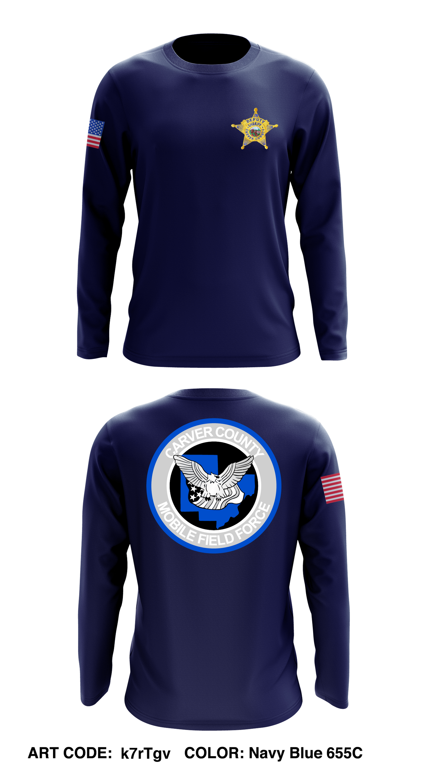 Carver County Mobile Field Force Store 1 Core Men's LS Performance Tee - k7rTgv