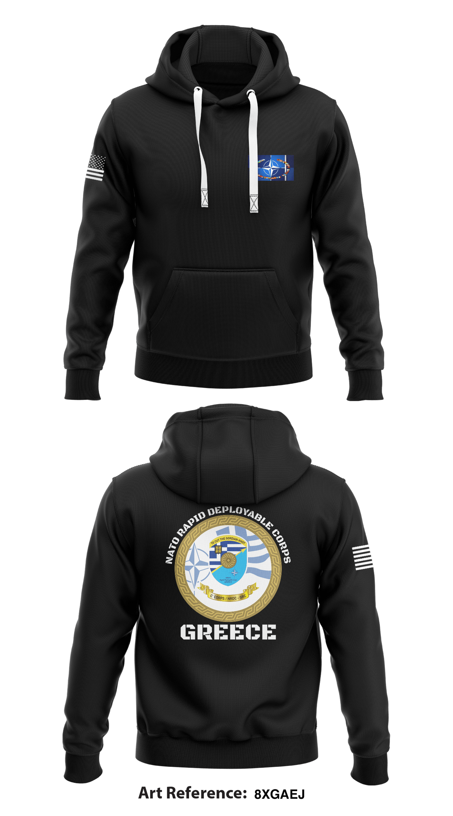 NATO Rapid Deployment Corp- Greece Store 1 Core Men's Hooded Performance Sweatshirt - 8XGaeJ