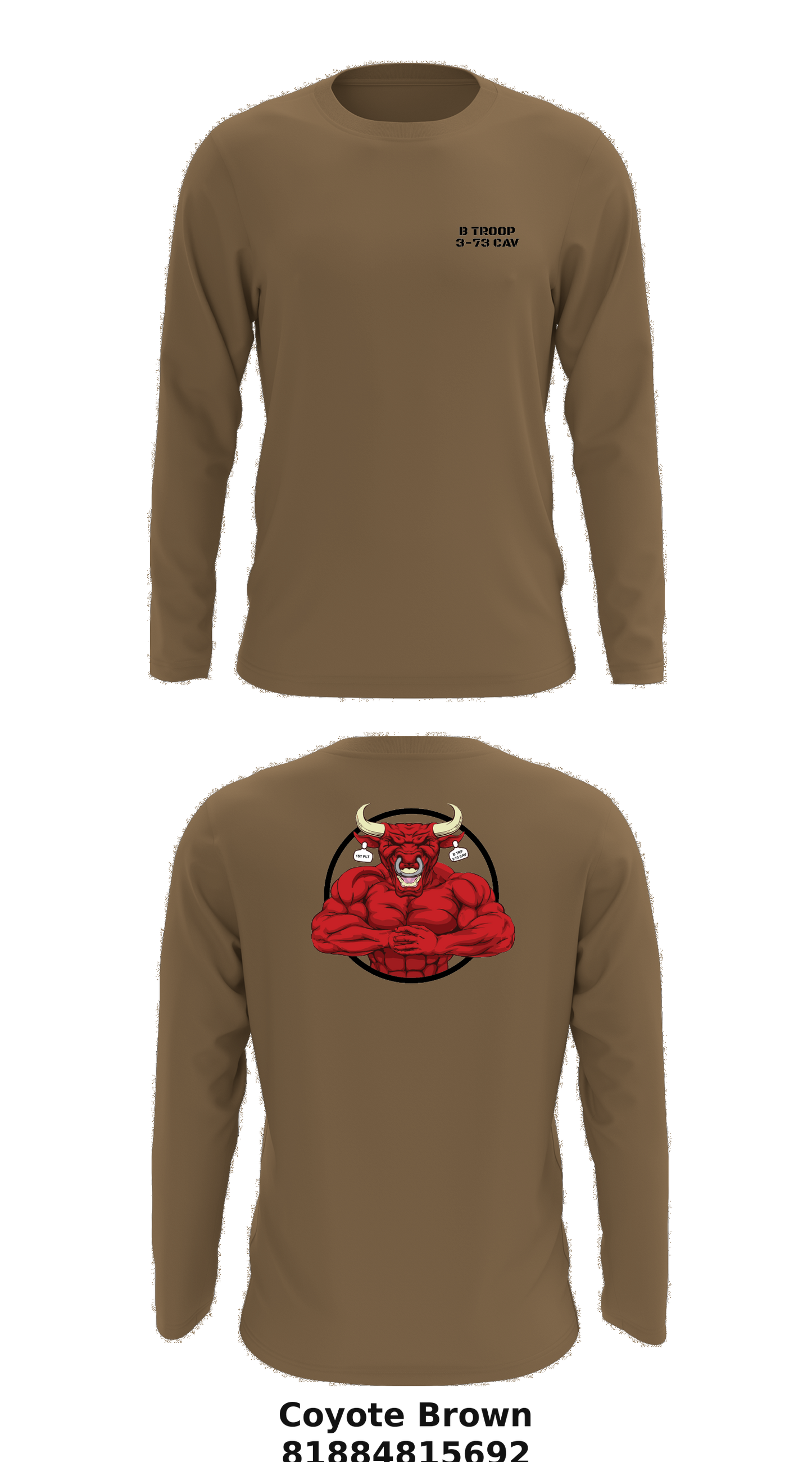 B Troop 3-73 CAV Store 1 Core Men's LS Performance Tee - 81884815692
