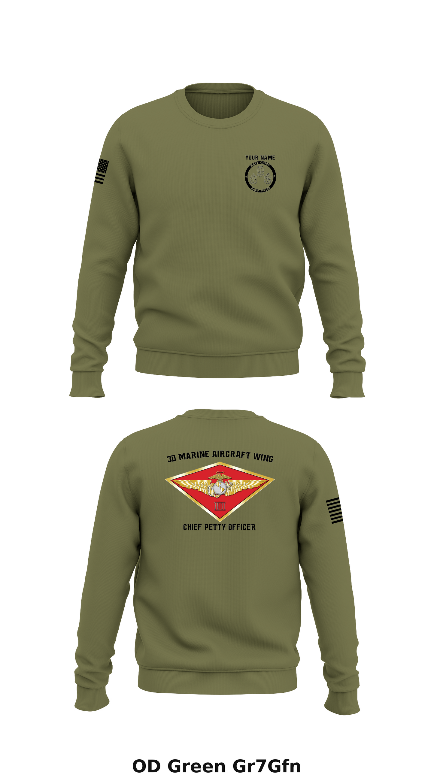 CUSTOM 3D MAW CPO MESS Store 1 Core Men's Crewneck Performance Sweatshirt - Gr7Gfn